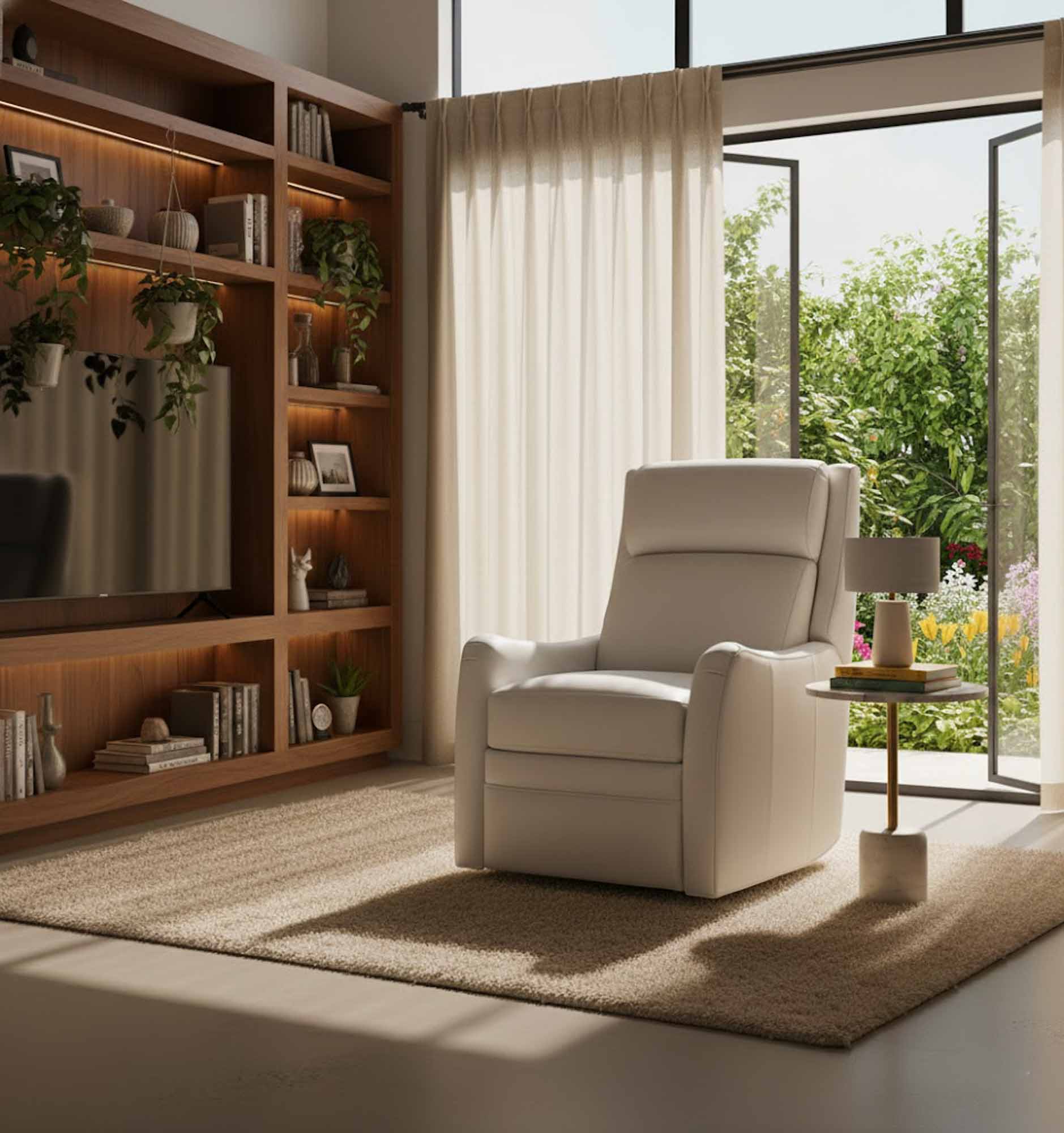 Abbott Leather Swivel Glider Recliner - Image 12