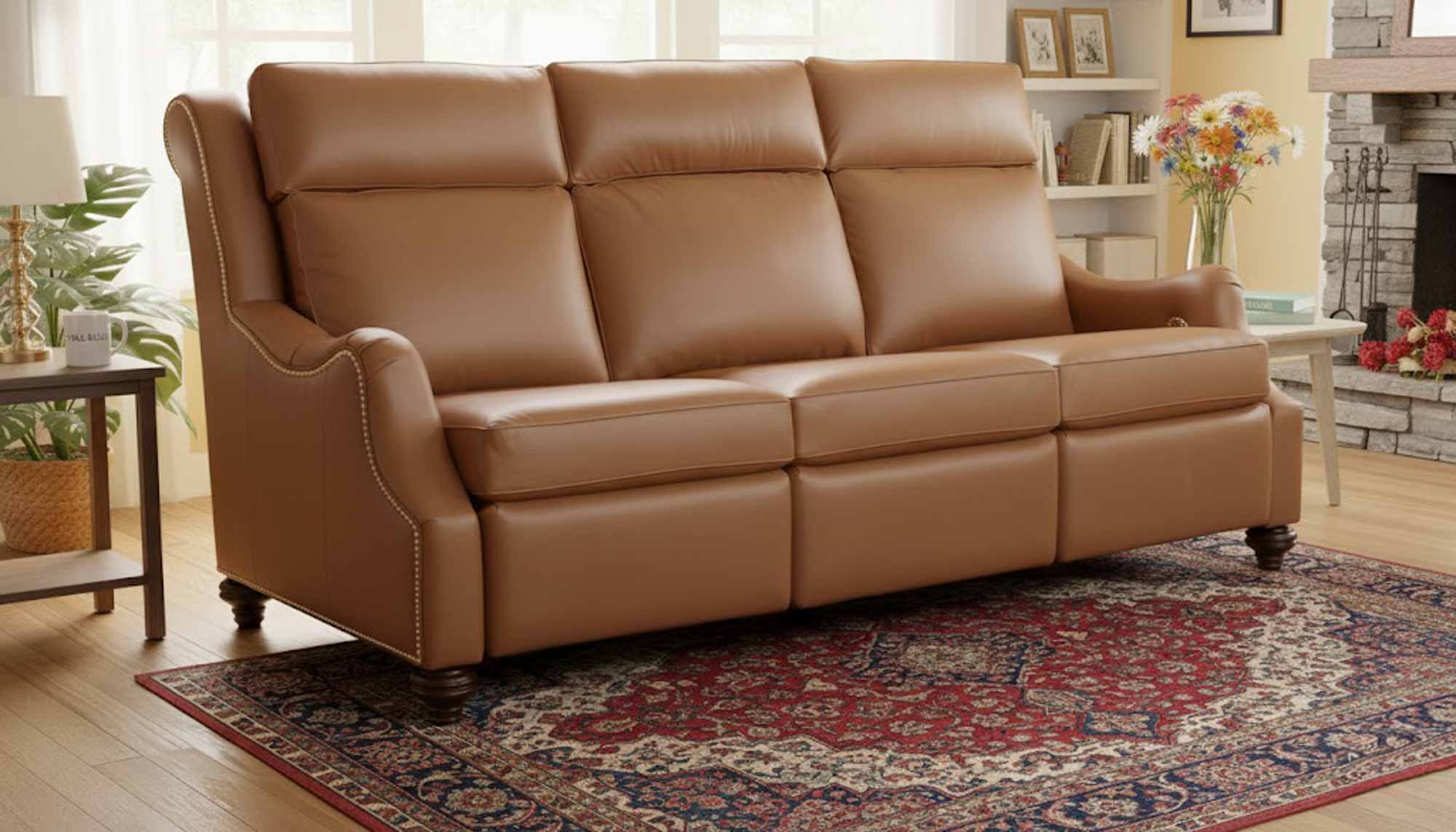 Abigail Leather Power Reclining Sofa With Articulating Headrest - Image 7