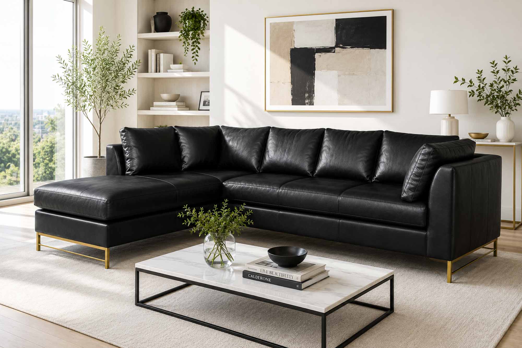 Ansley Leather Sectional - Image 5