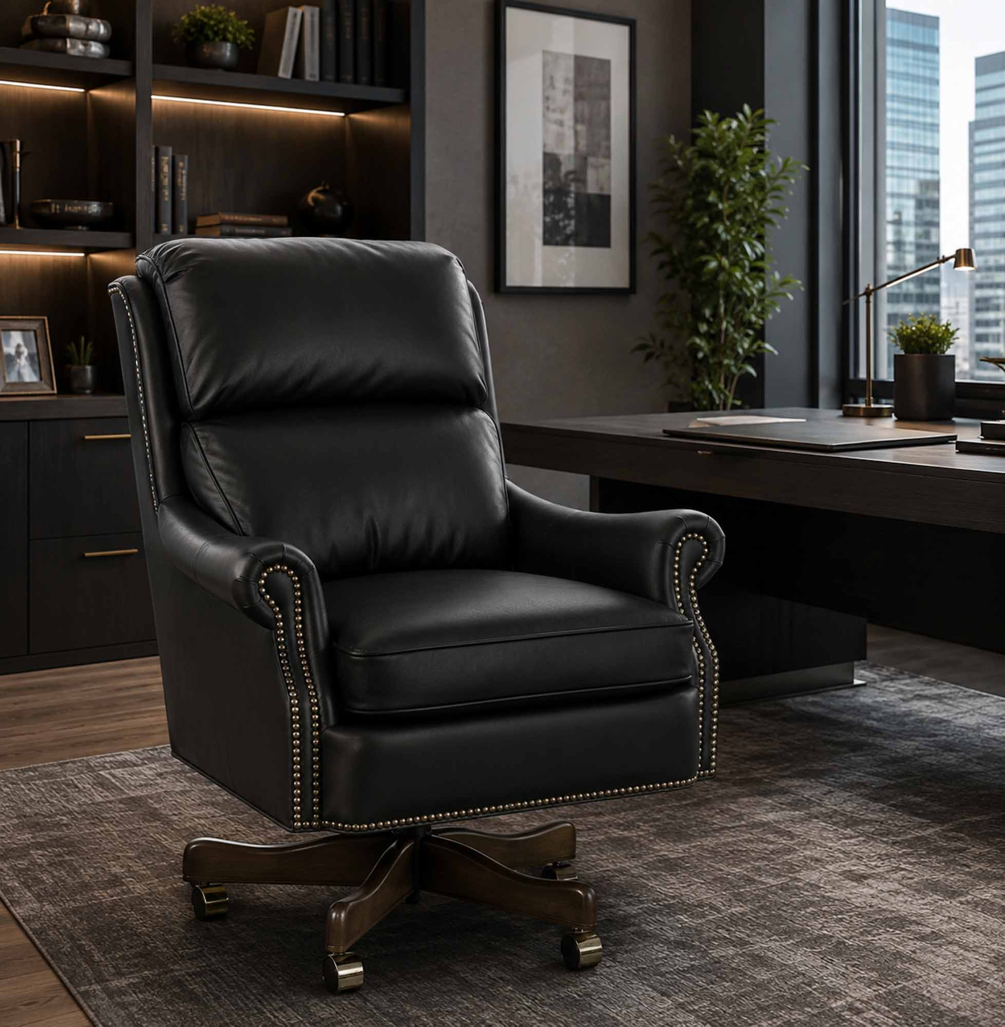 Anthony Leather Swivel Tilt Chair - Image 9