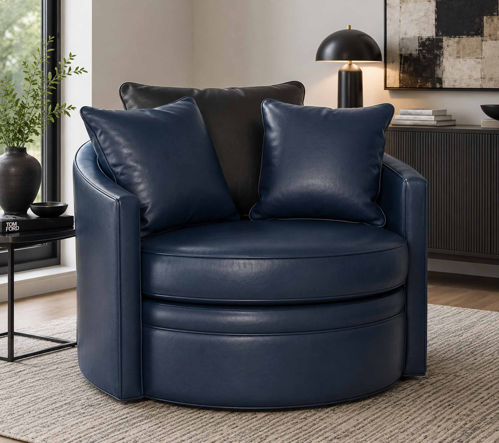 Artemis Leather Swivel Chair - Image 5