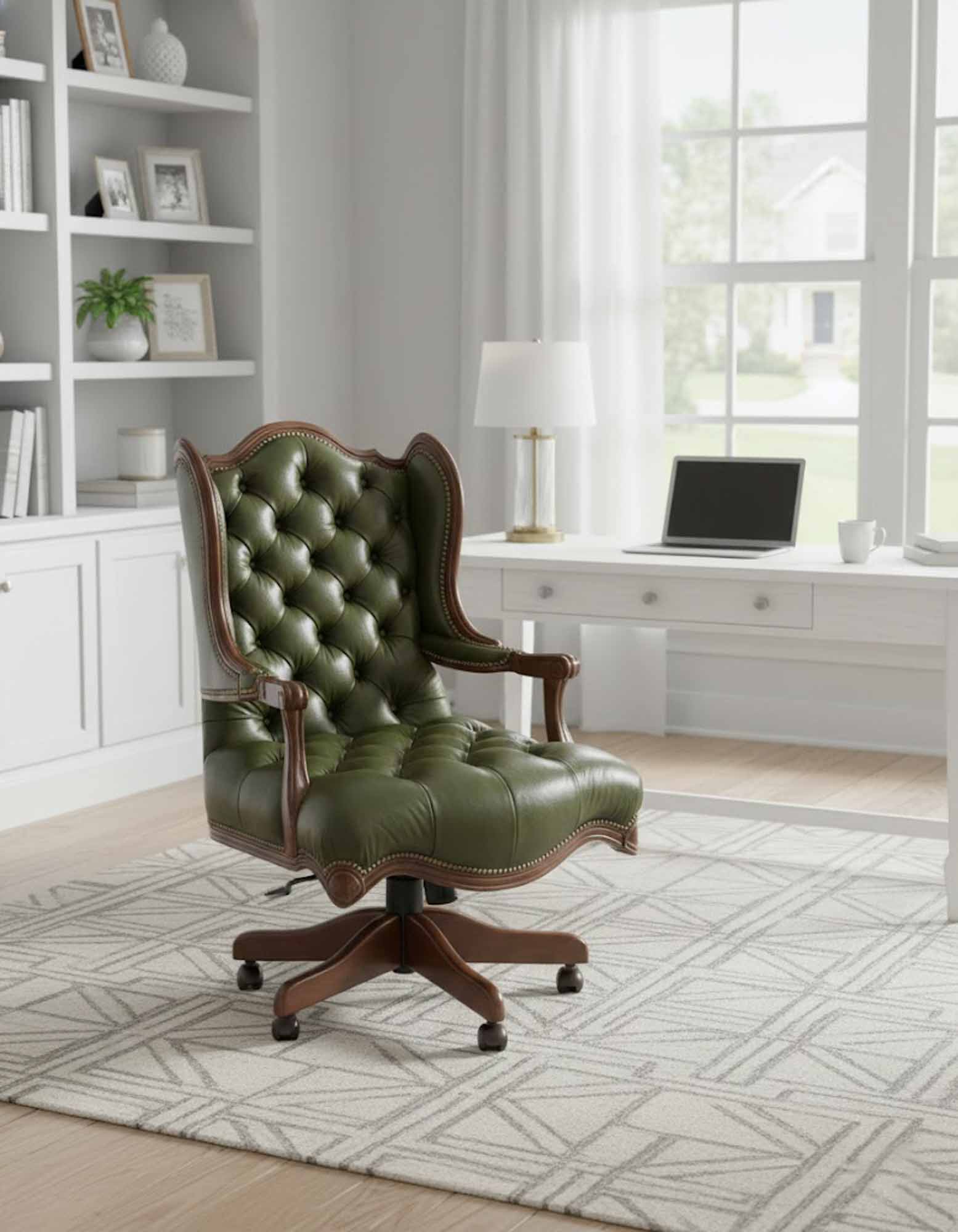 Arthur Leather Tufted Executive Chair - Image 6