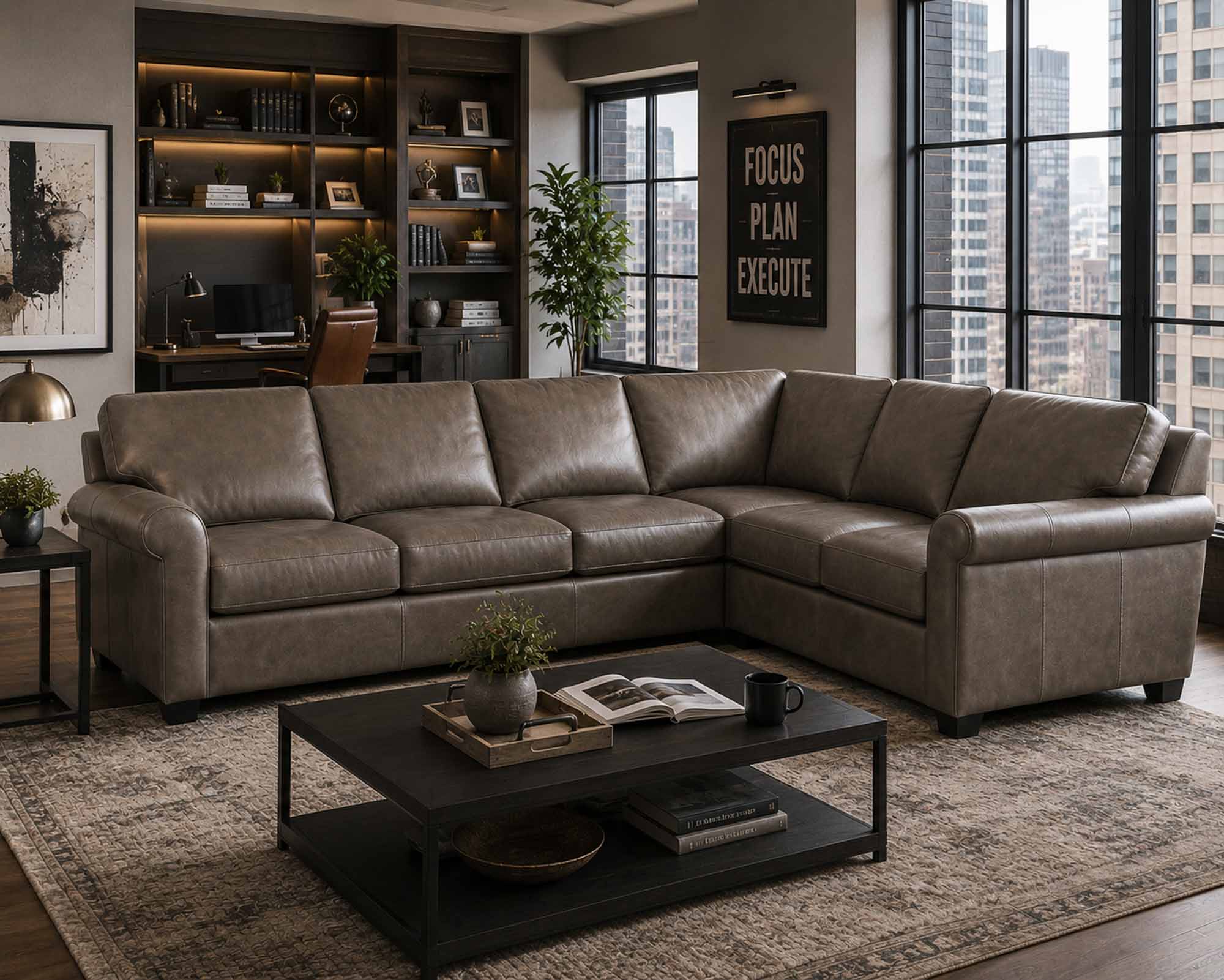 Austin Leather Sectional - Image 4