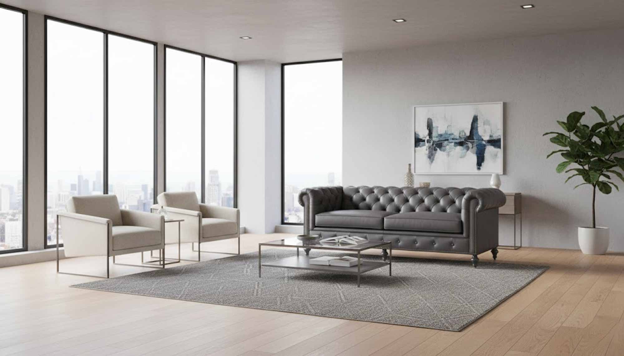 Baton Rouge Leather Sofa - Image 6