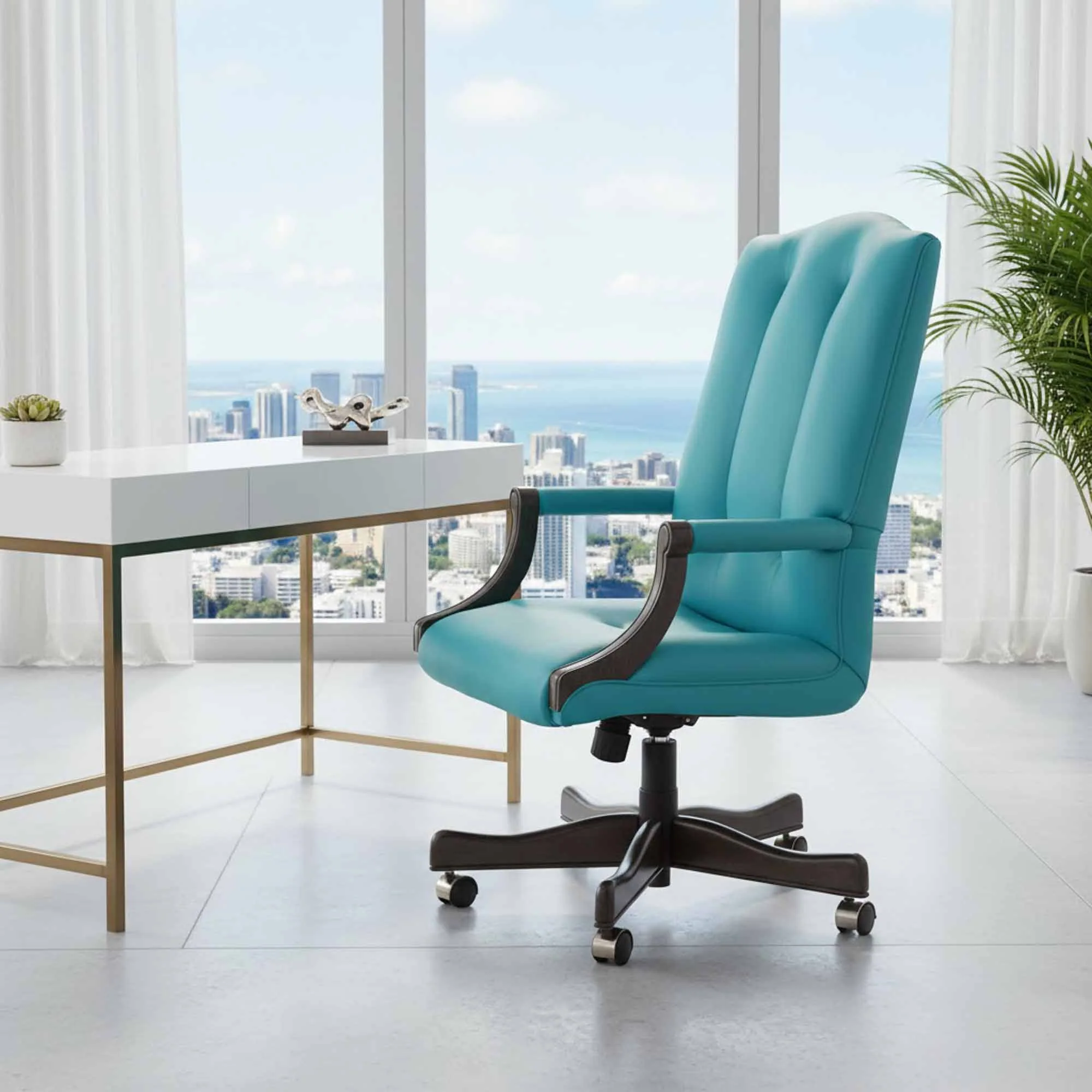 Blake Leather Swivel Tilt Chair - Image 7