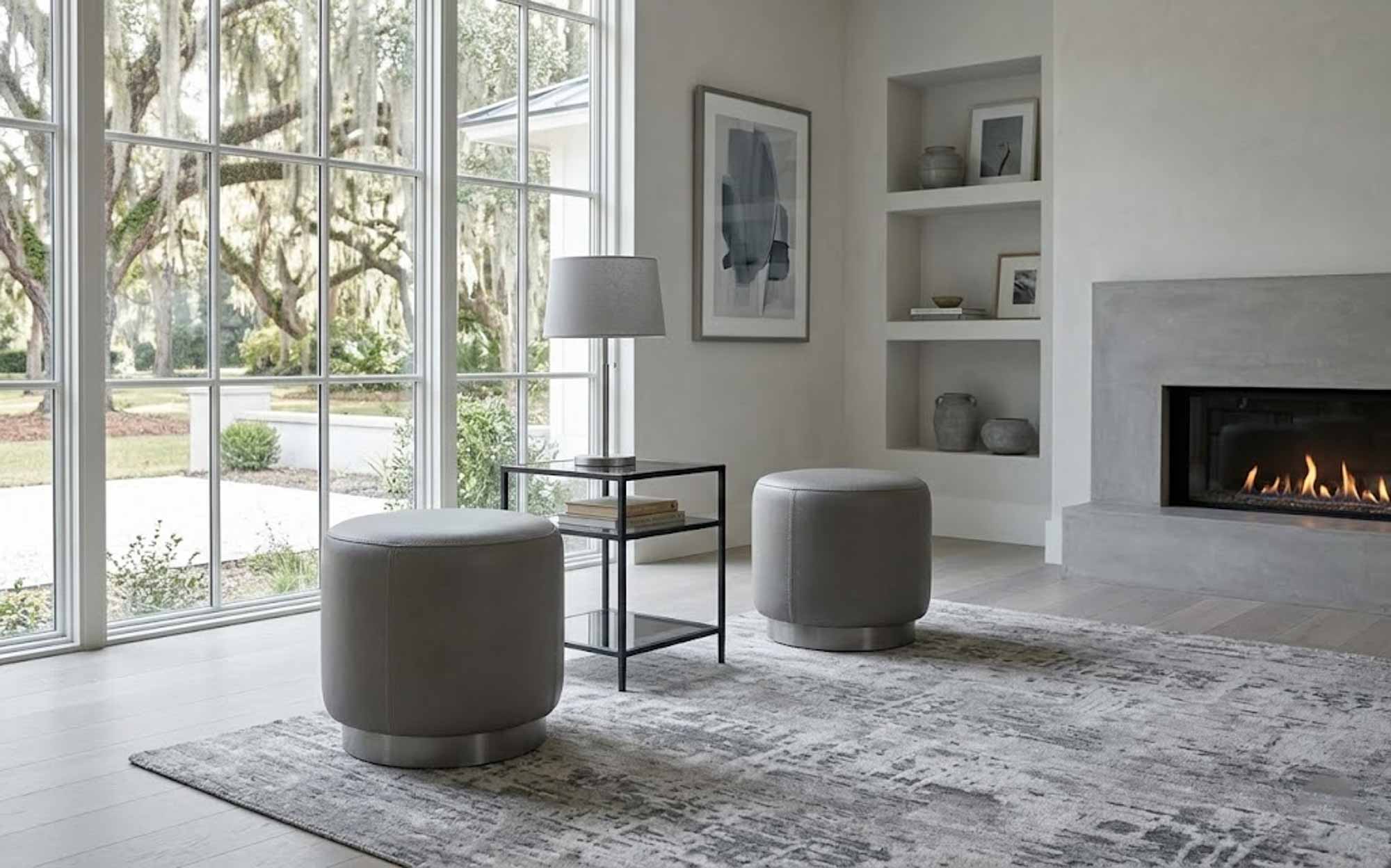 Bolen Leather Stool - Image 5