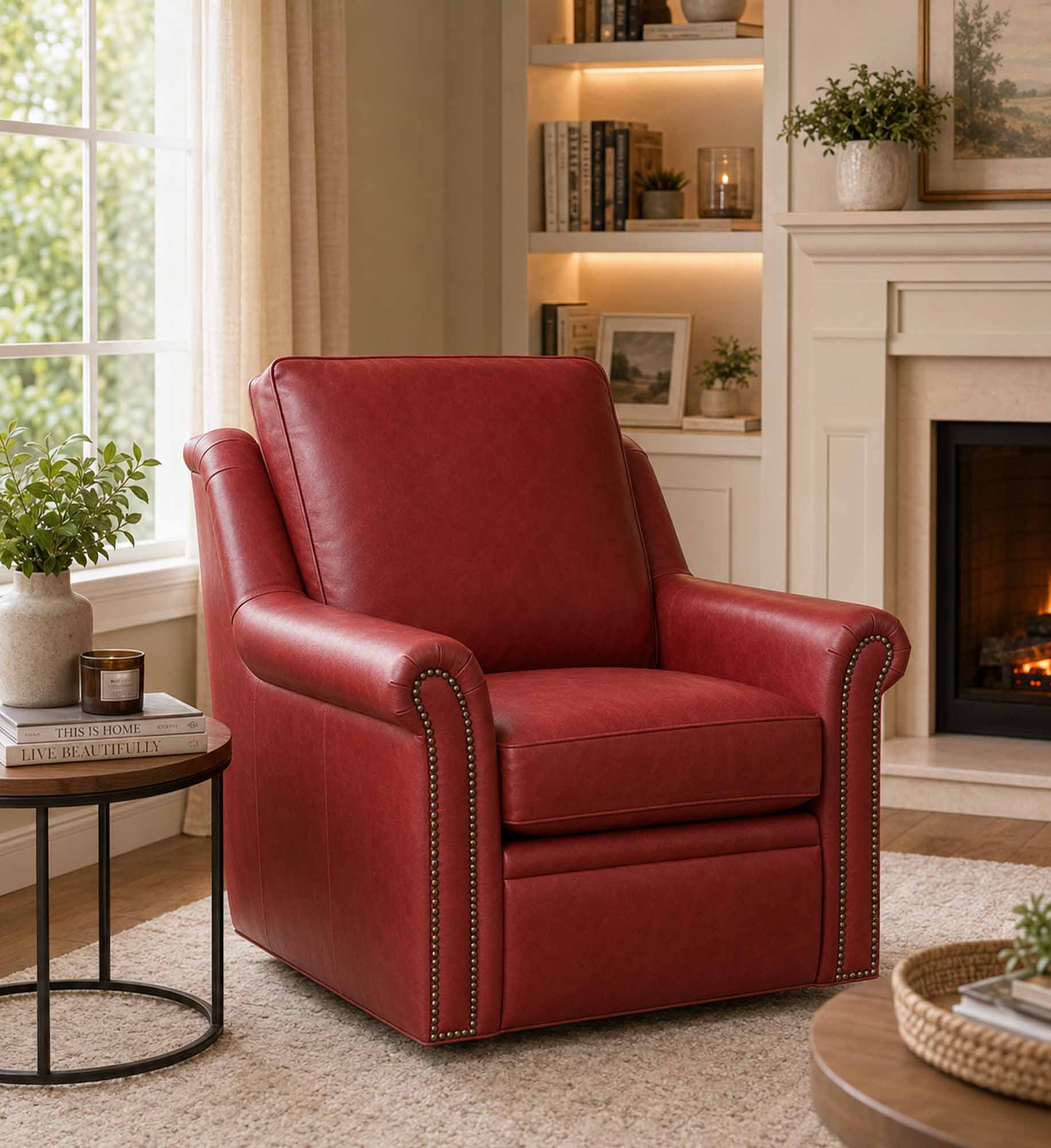 Bolton Leather Swivel Chair - Image 10