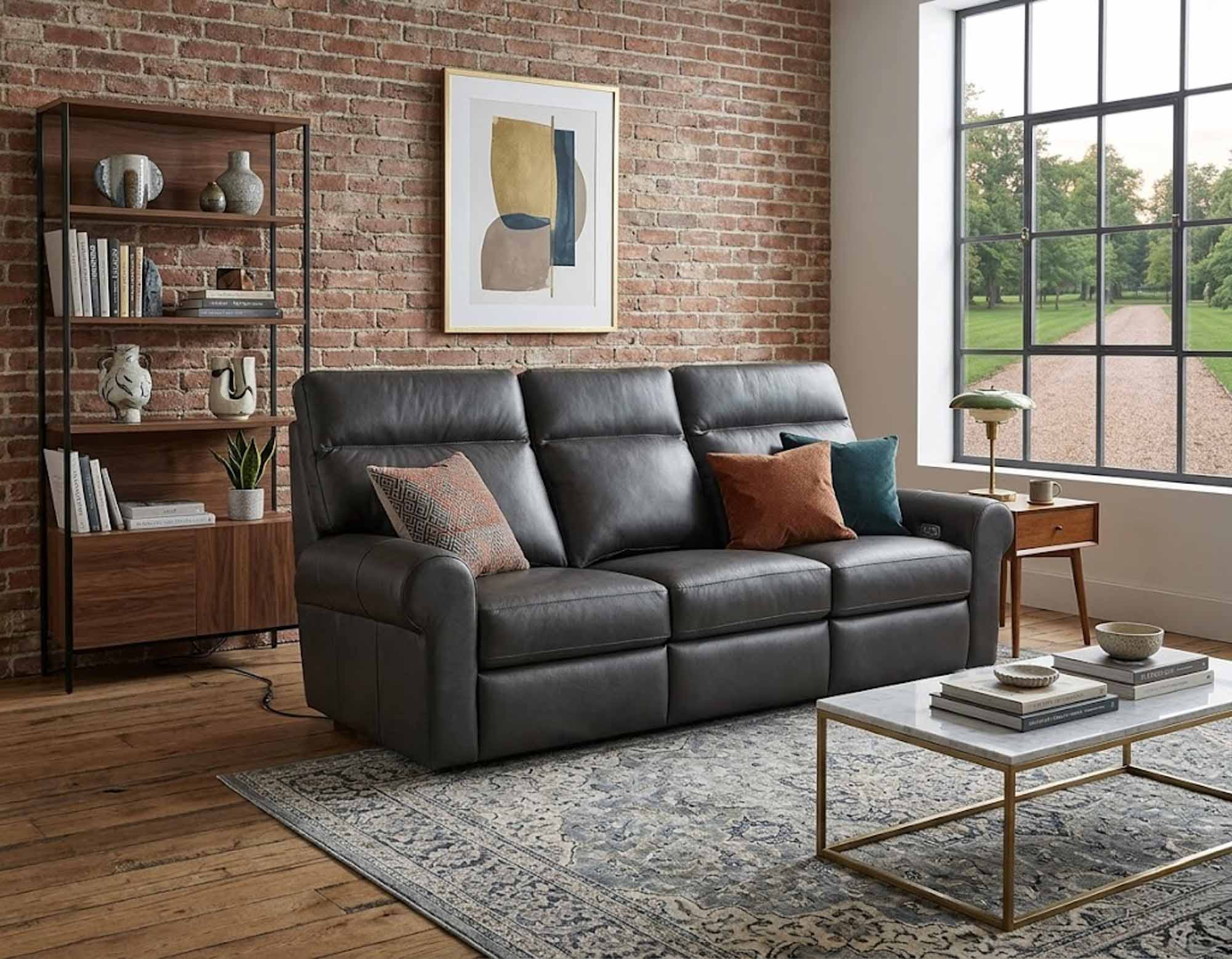 Brooklyn Leather Power Reclining Sofa With Articulating Headrest - Image 2