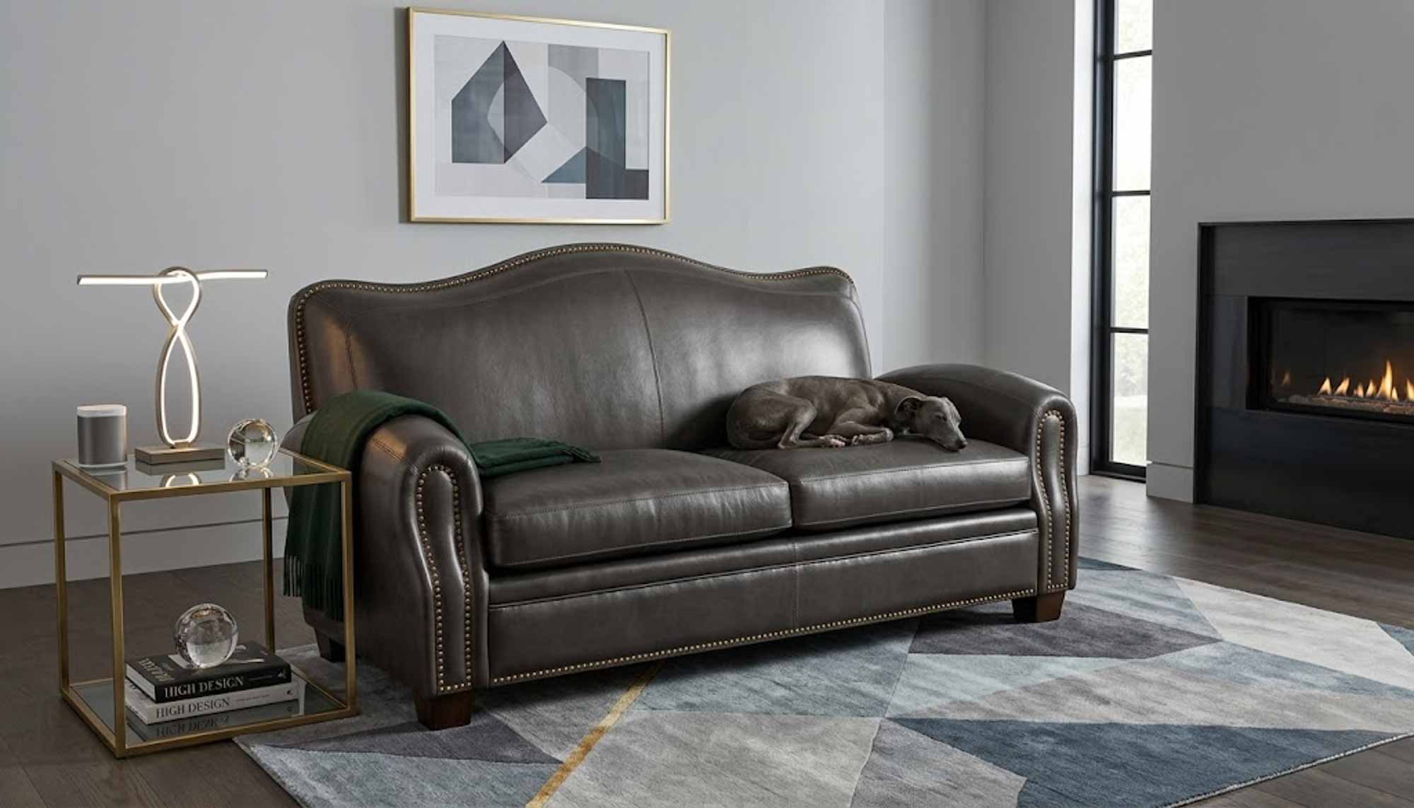 Camelback Leather Loveseat - Image 3