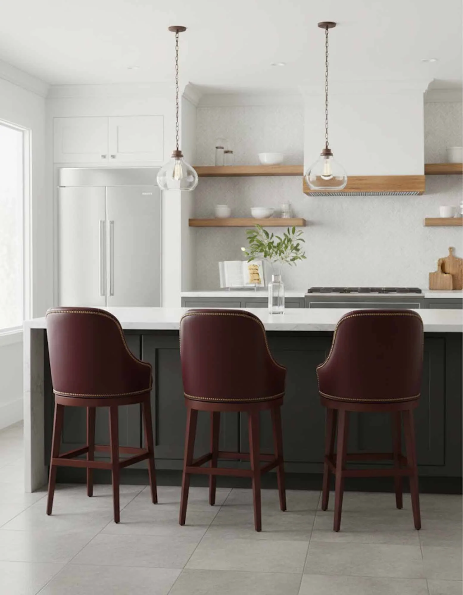 Casino Leather Swivel Bar Stool - Image 4