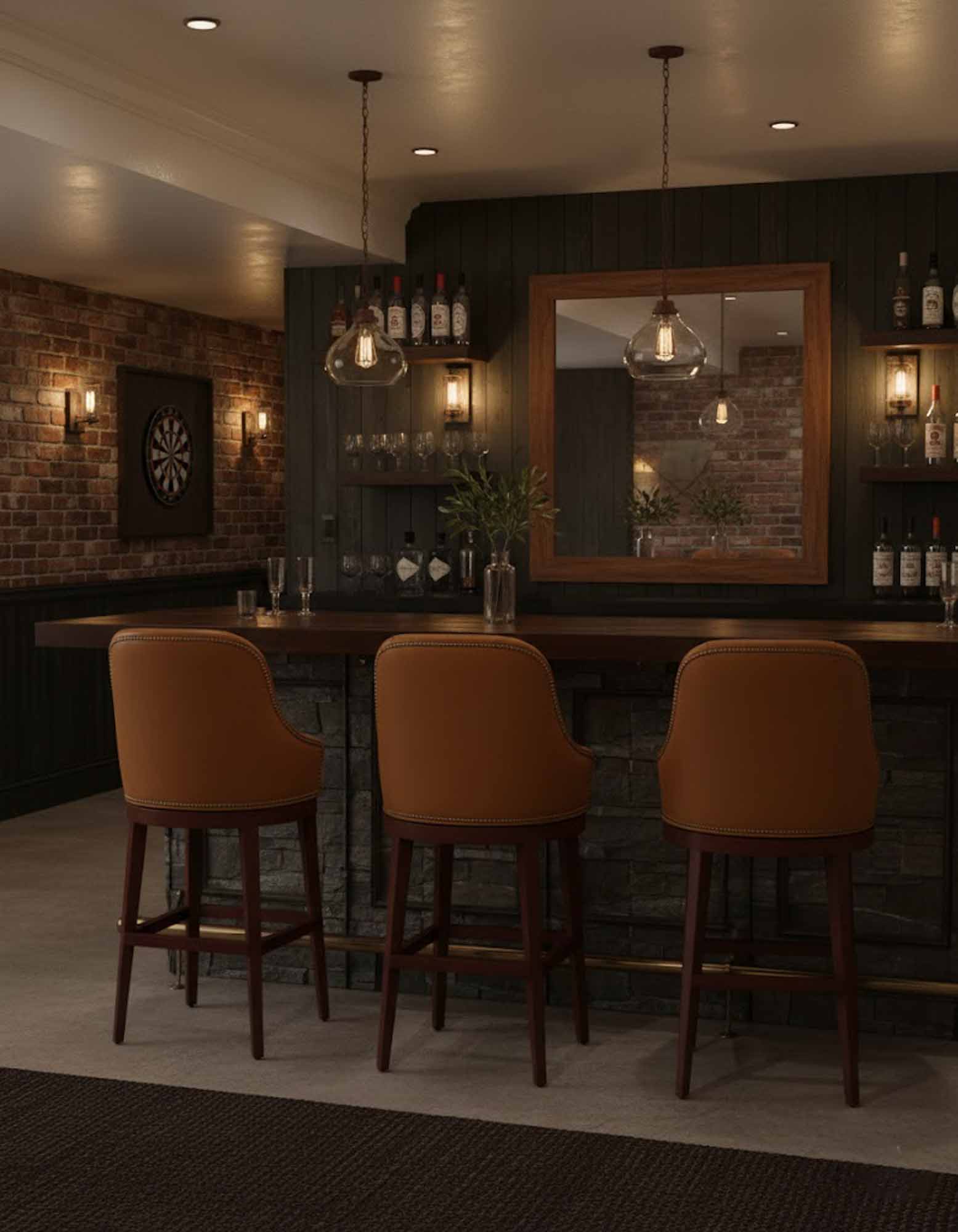 Casino Leather Swivel Bar Stool - Image 5