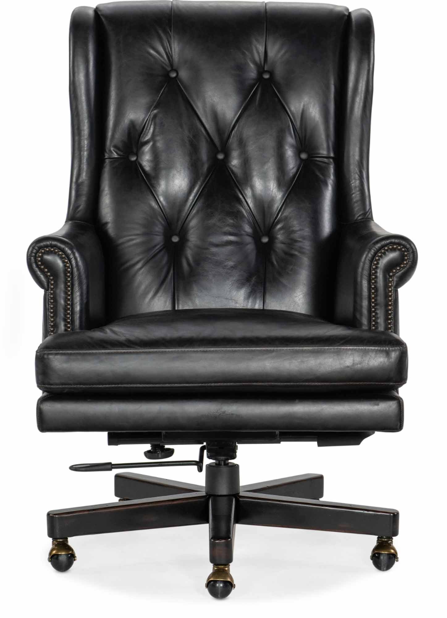 Charleston Leather Swivel Tilt Executive Chair In Black - Image 2