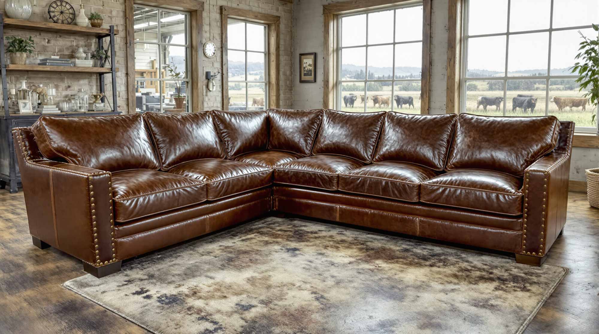 Clark Leather Sectional - Image 7