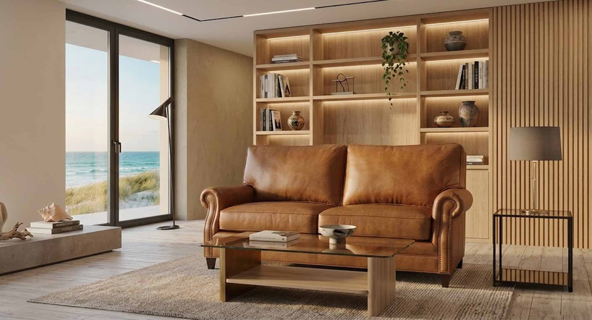 Conway Leather Loveseat - Image 3