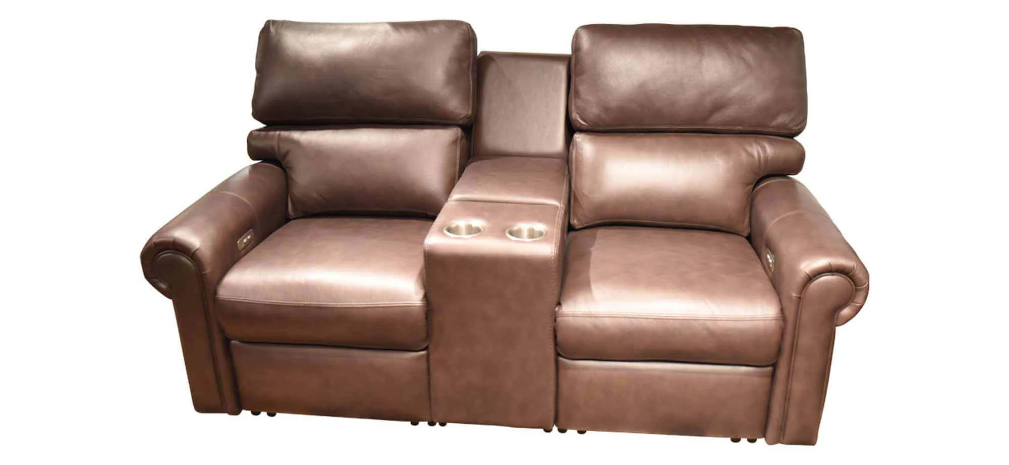 Cornell Leather Power Reclining Loveseat Console
