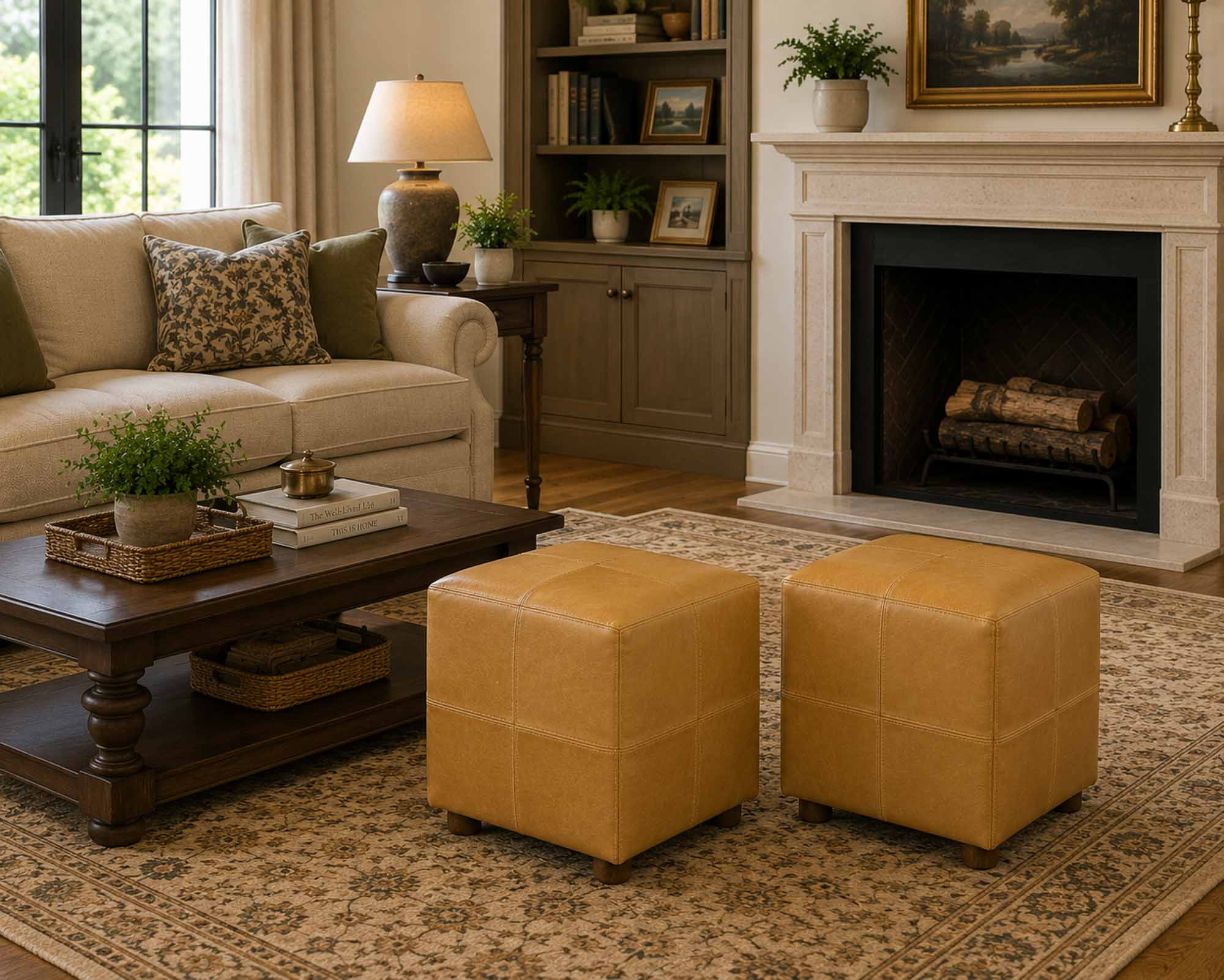 Cube Leather Ottoman - Image 7