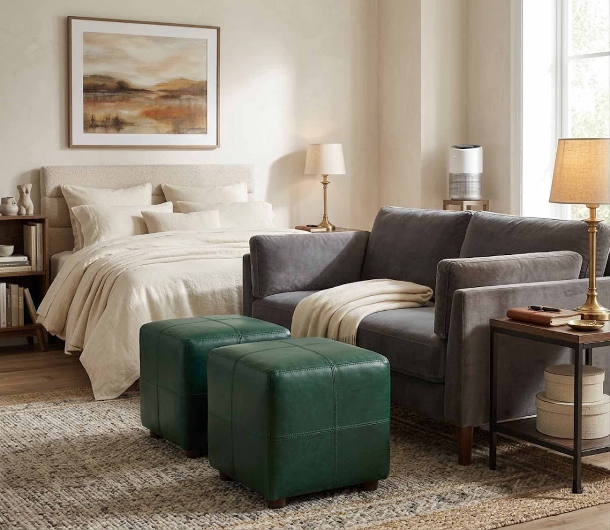 Cube Leather Ottoman - Image 8
