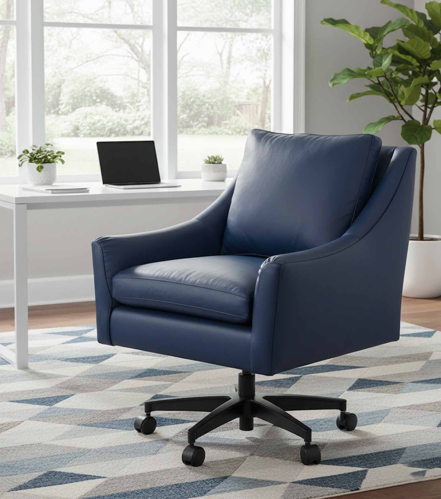 Sadie Leather Swivel Office Chair - Image 6