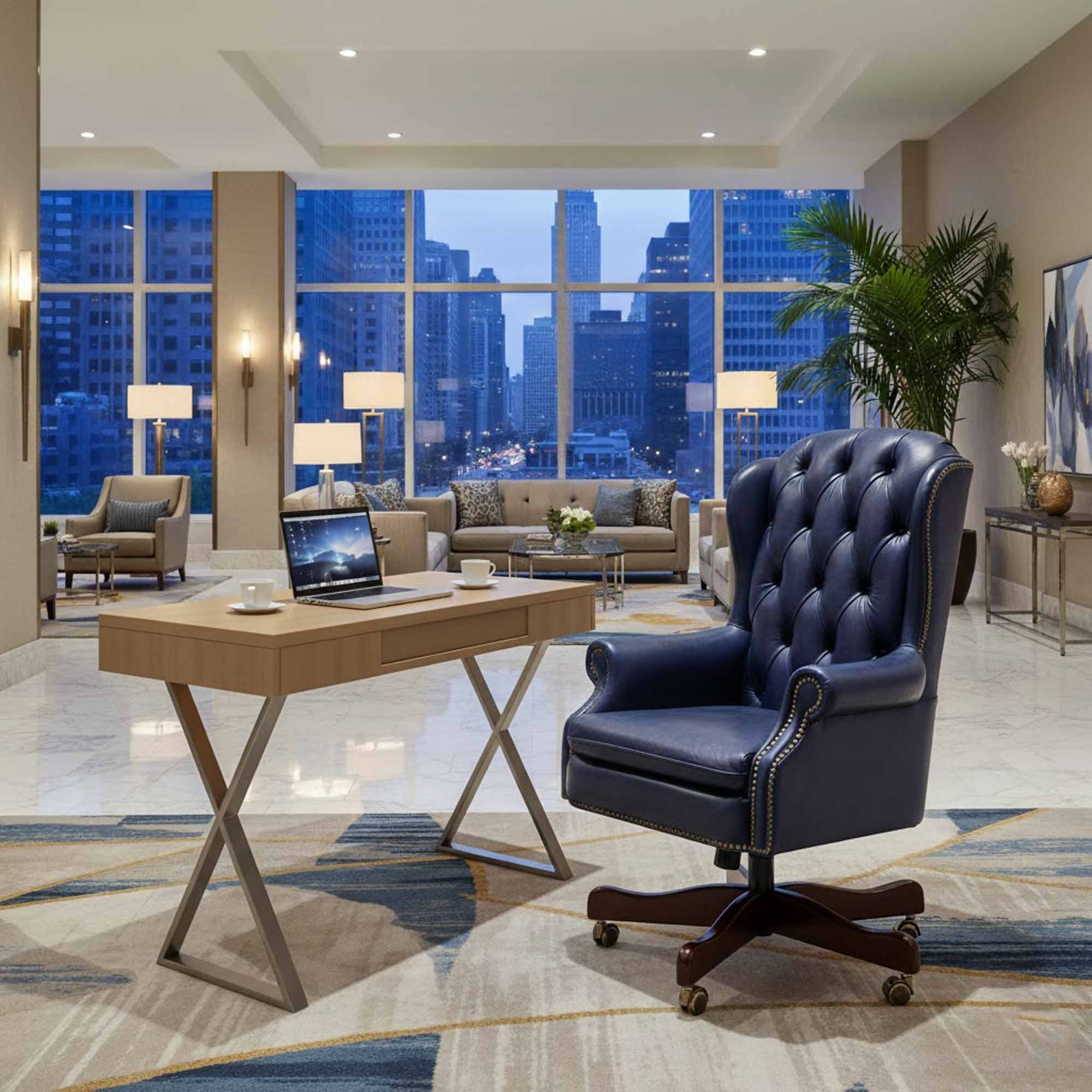 Duncan Leather Swivel Tilt Chair - Image 6
