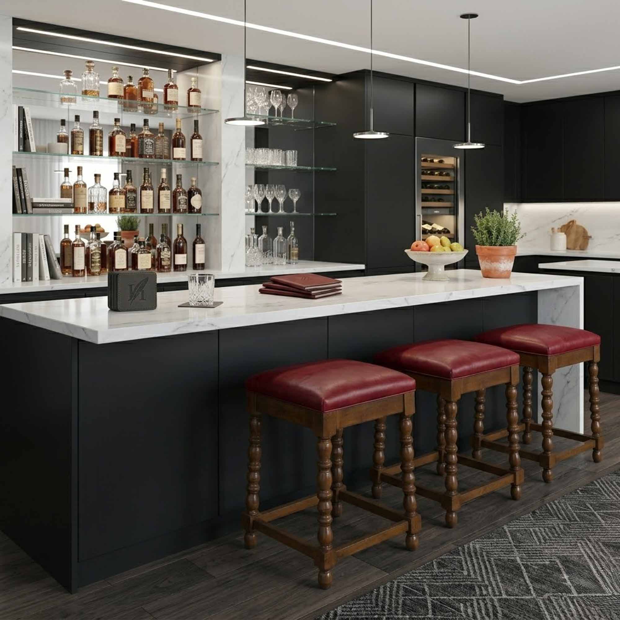 Duval Leather Bar Stool - Image 4