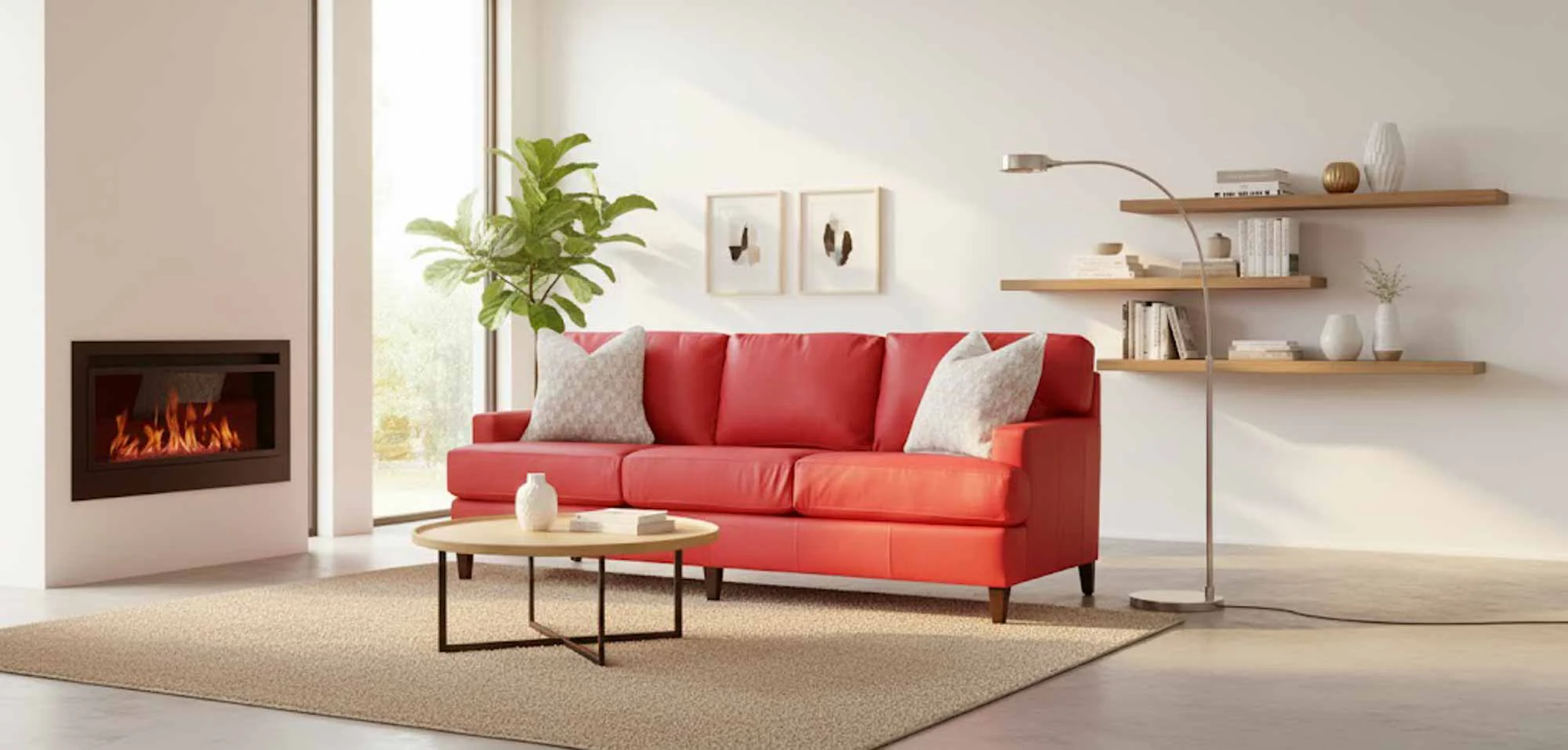 Effie Leather Sofa - Image 4