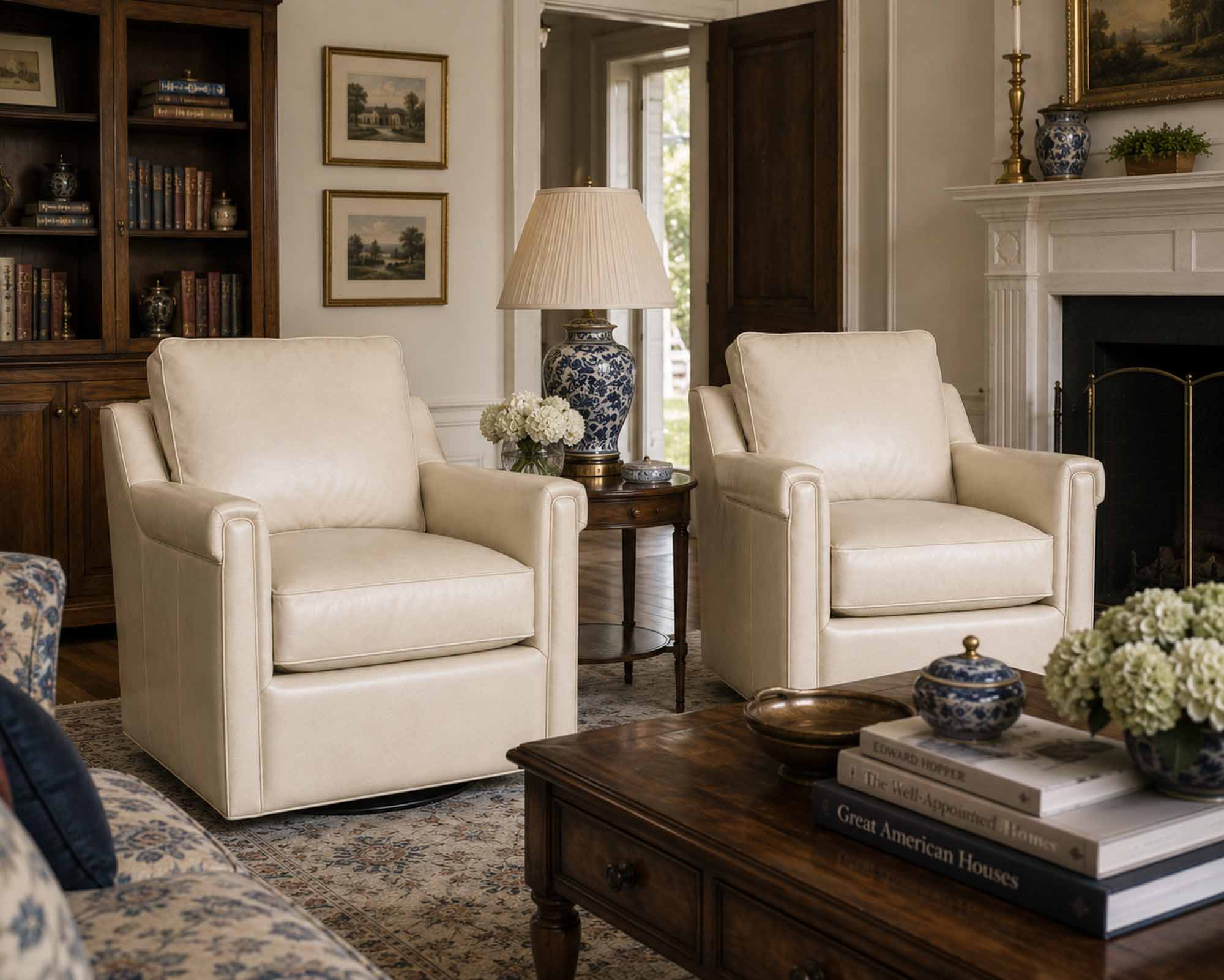 Finley Leather Swivel Chair - Image 6