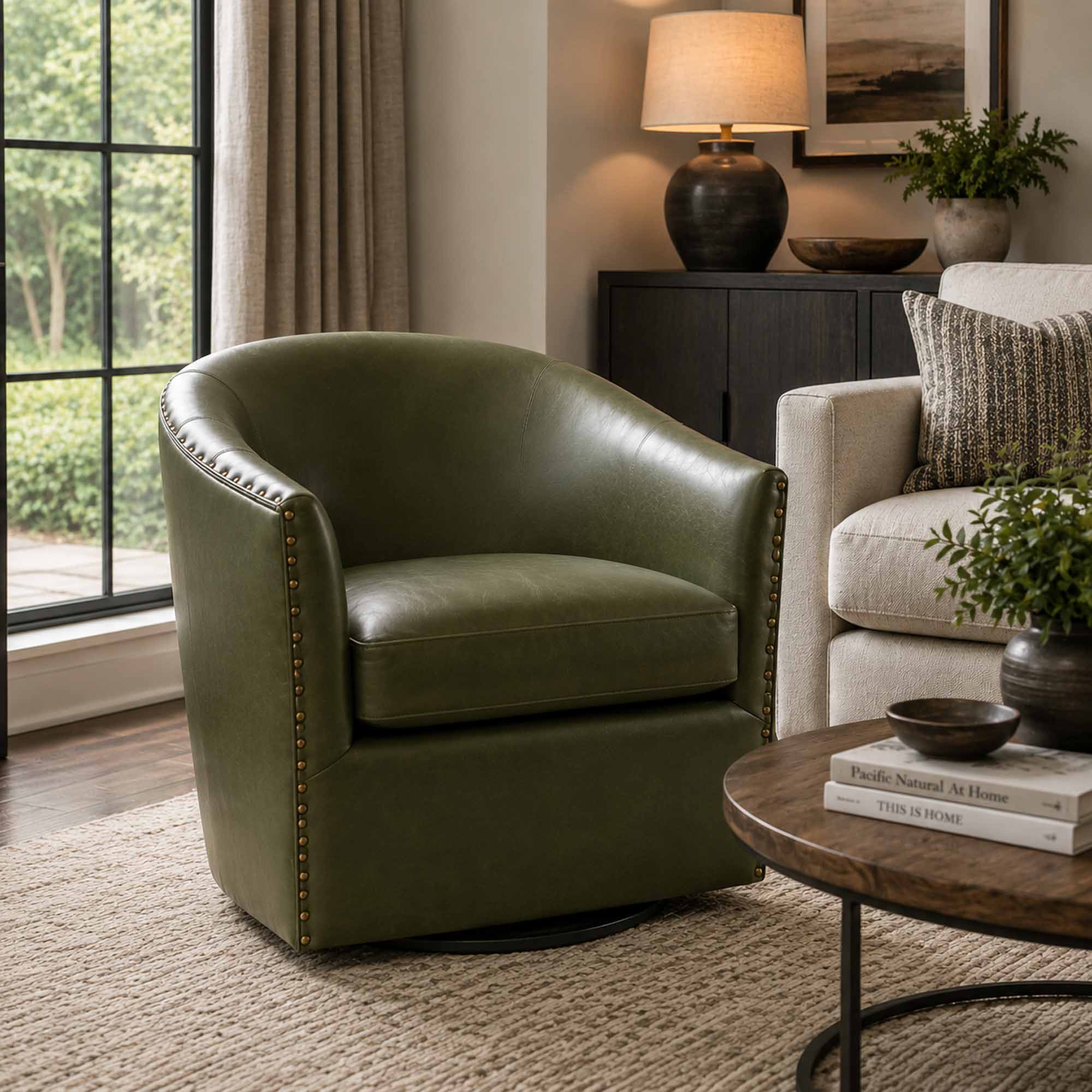 Fresh Leather Swivel Chair - Image 2