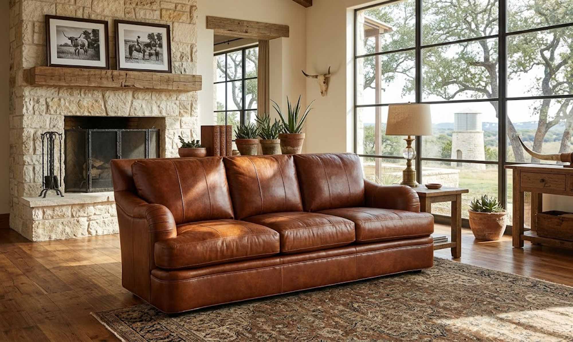 Georgie Leather Sofa - Image 4
