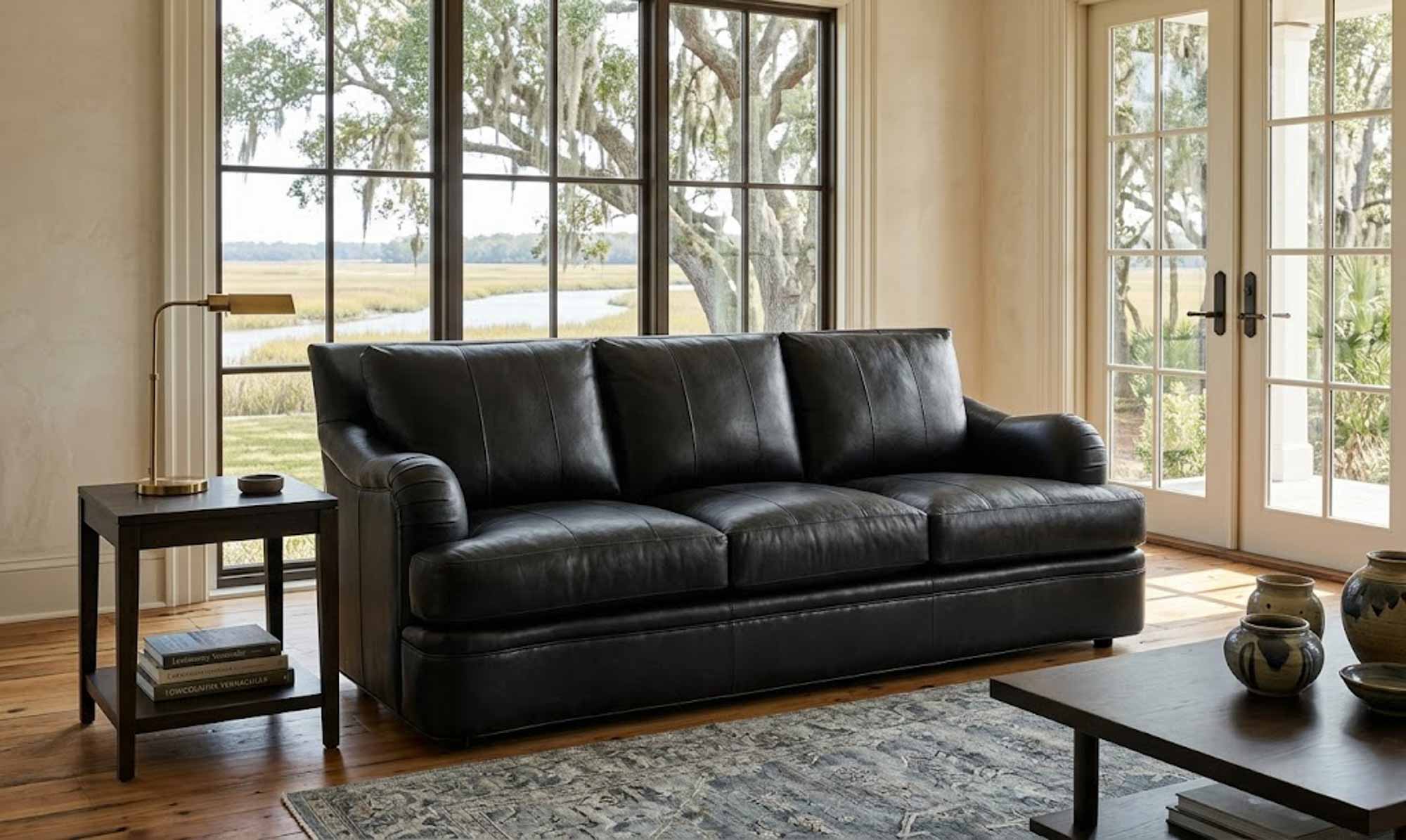 Georgie Leather Sofa - Image 6