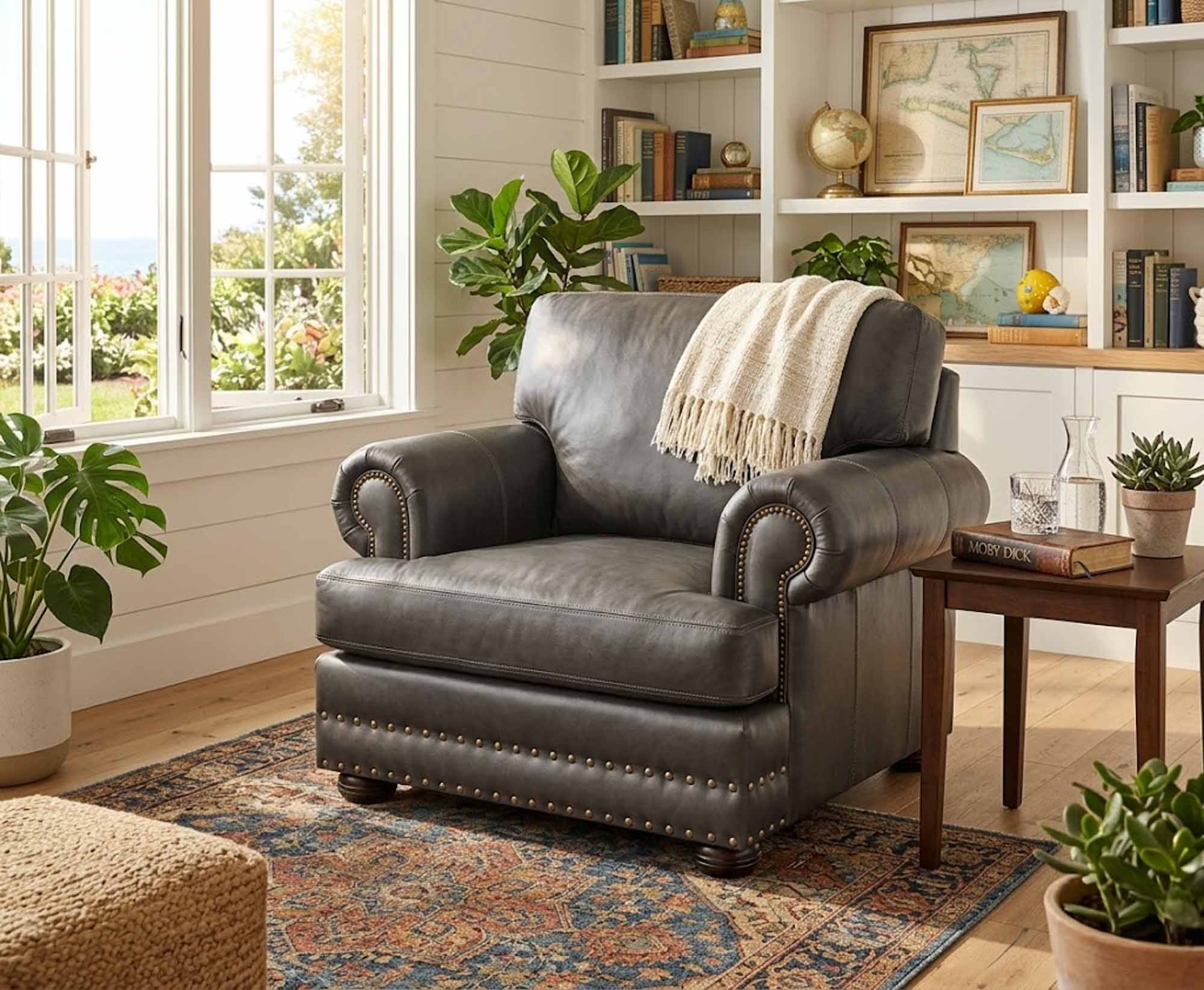 Greystone Leather Lounge Chair - Image 6