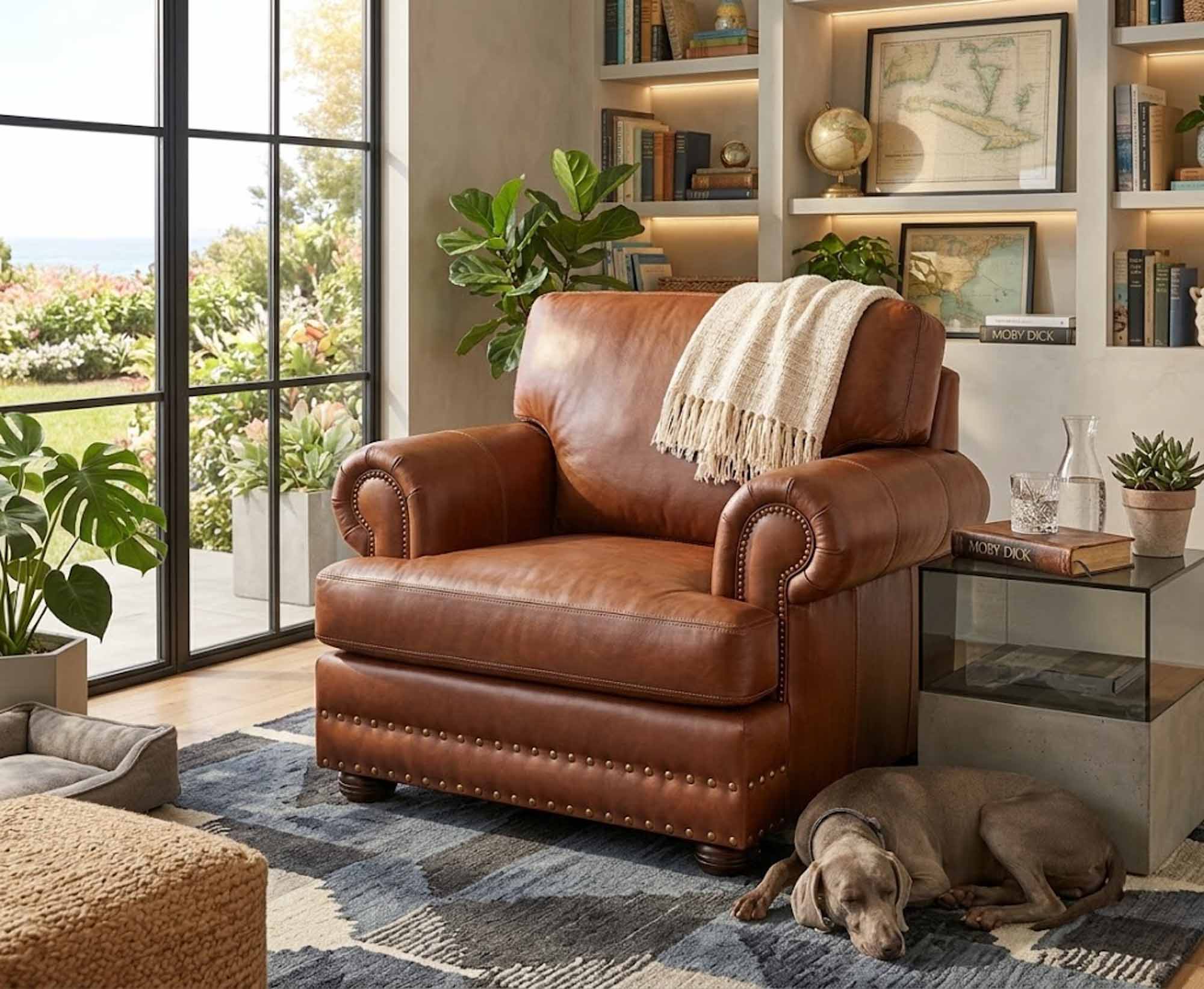 Greystone Leather Lounge Chair - Image 8