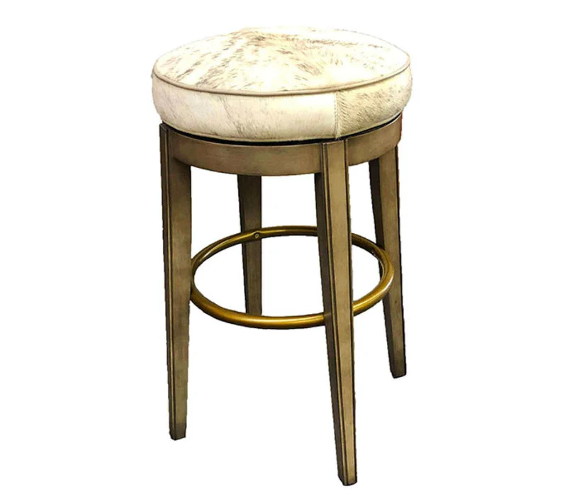 Hank Leather Swivel Bar Stool - Image 2