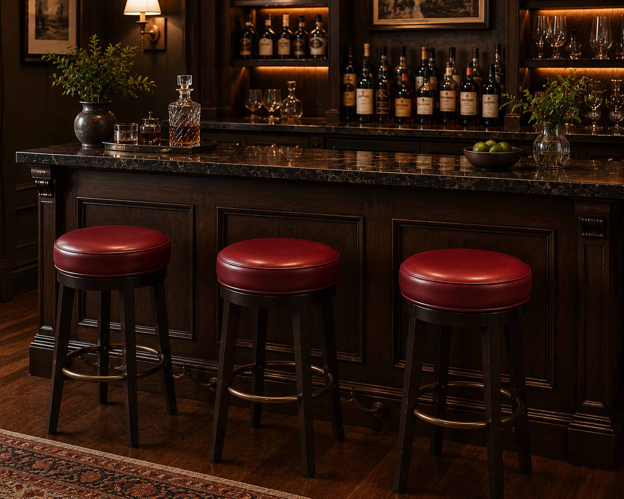 Hank Leather Swivel Bar Stool - Image 5