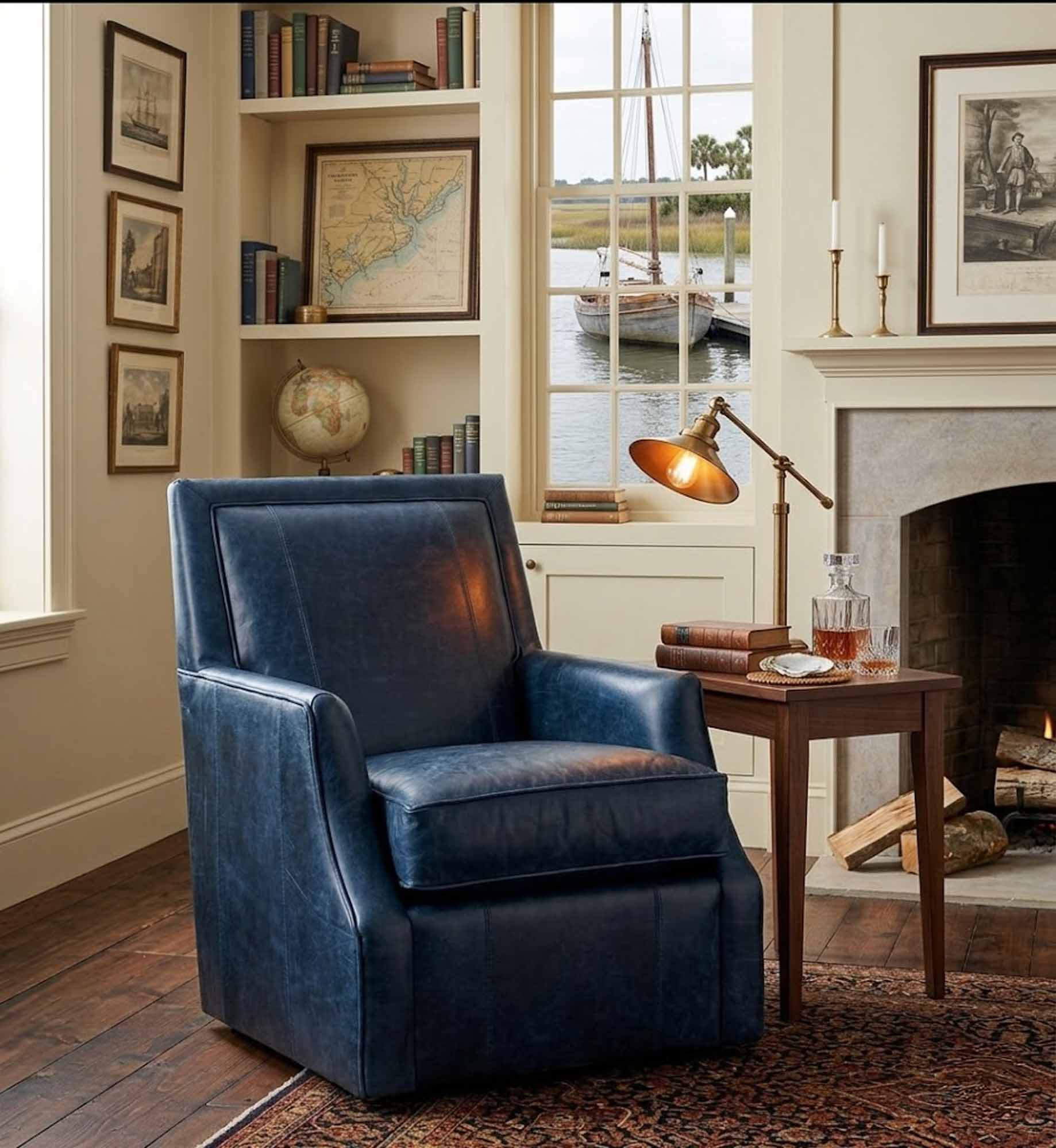 Hopper Leather Swivel Chair - Image 6