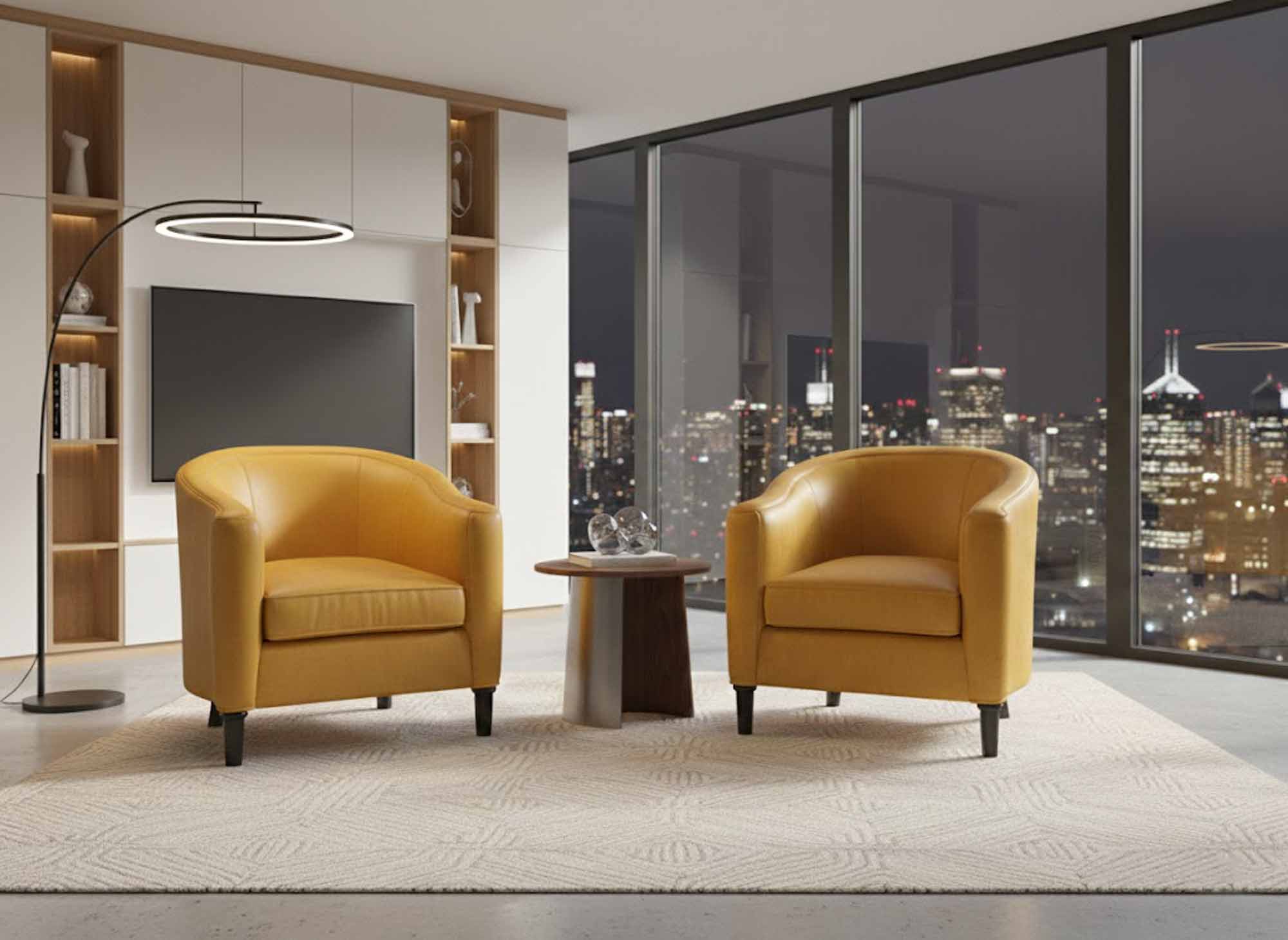 Horseshoe Leather Accent Chair - Image 5