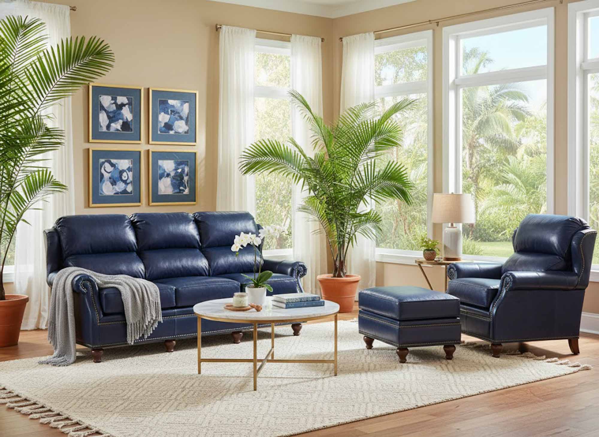 Hunt Leather Sofa - Image 2