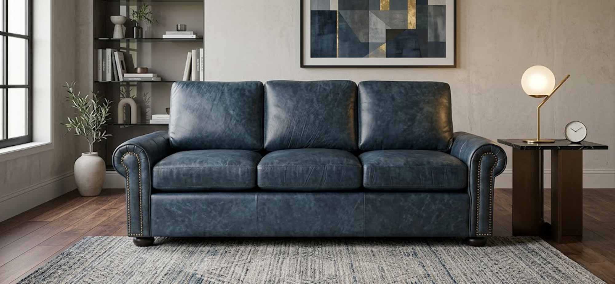 Jax 3 Leather Sofa - Image 7