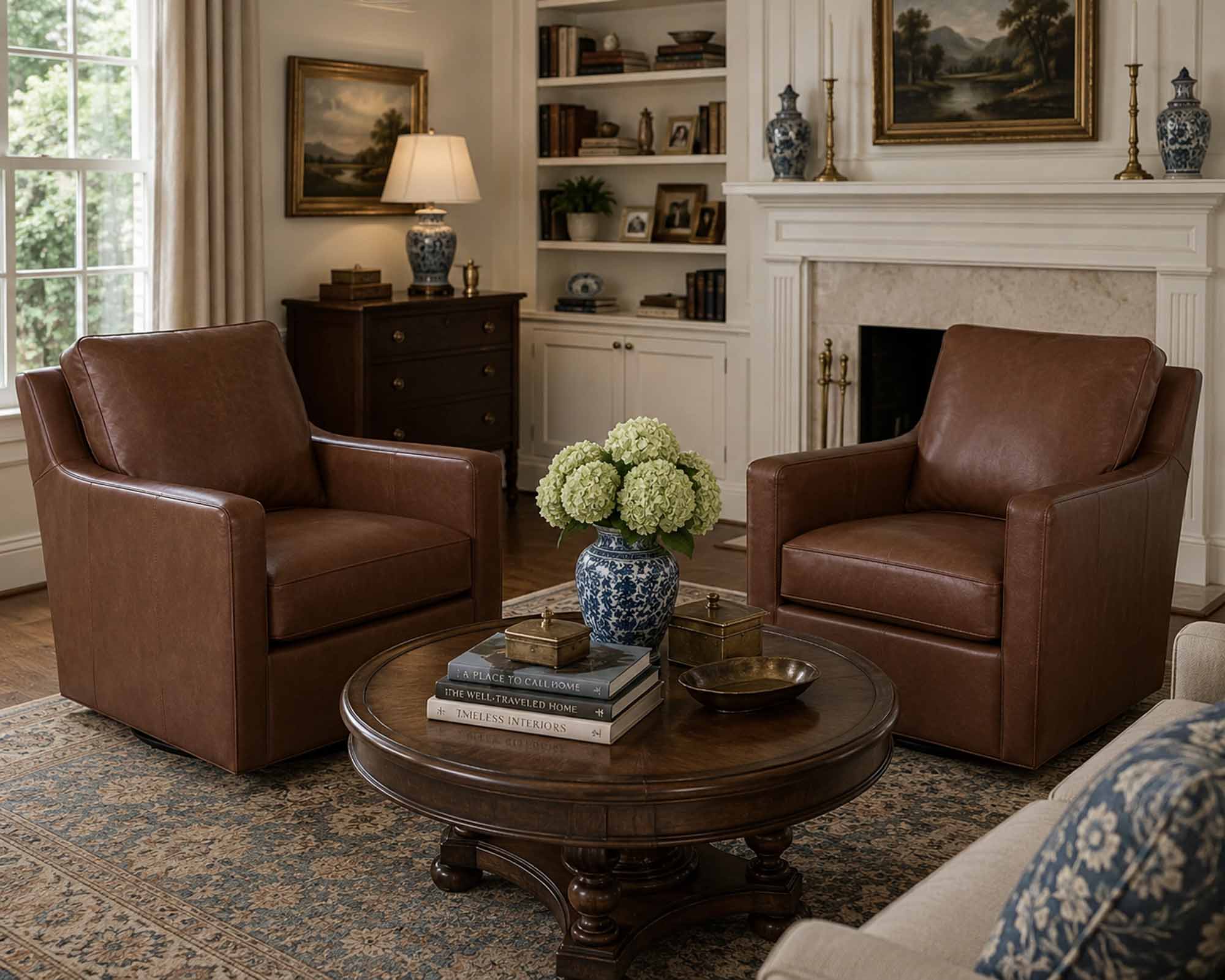 Jaxon Leather Swivel Tub Chair - Image 8