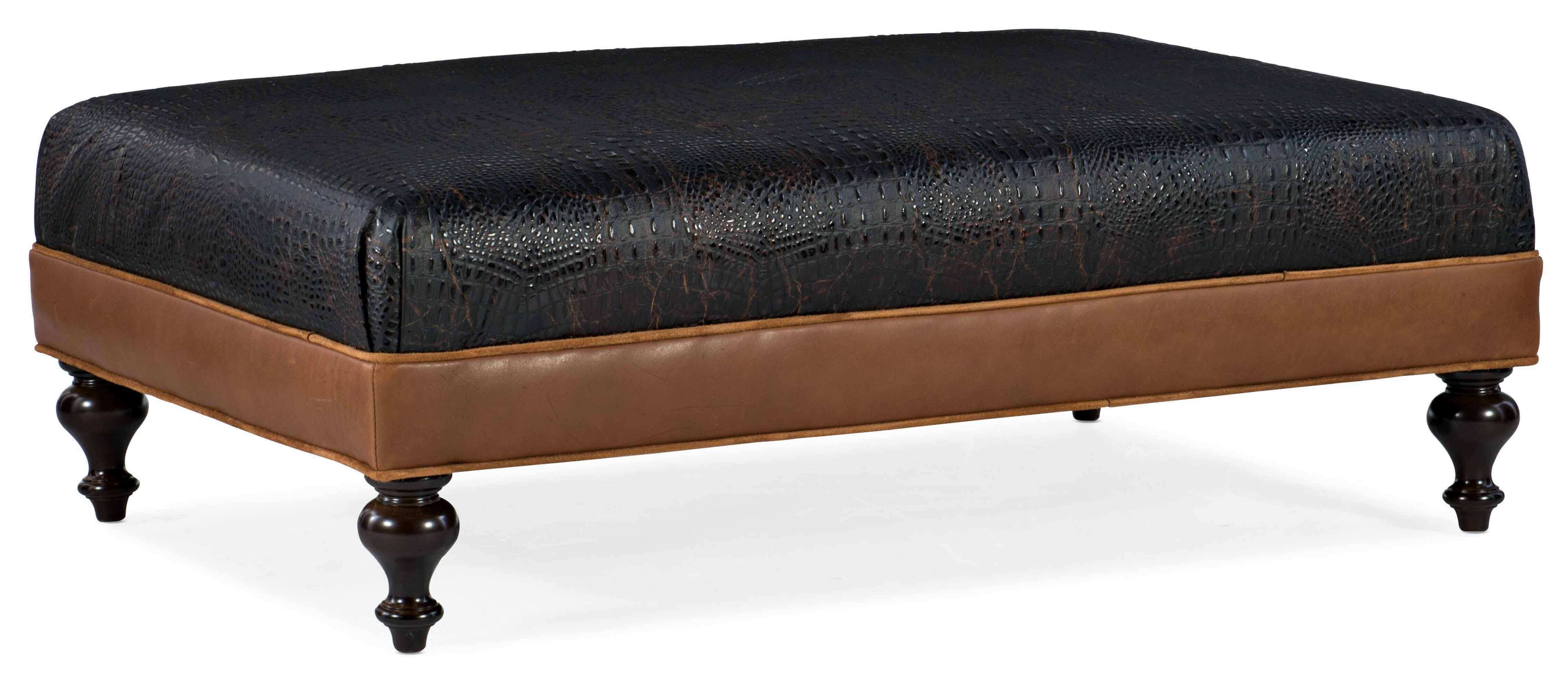 Kourtney Leather Cocktail Ottoman - Image 7