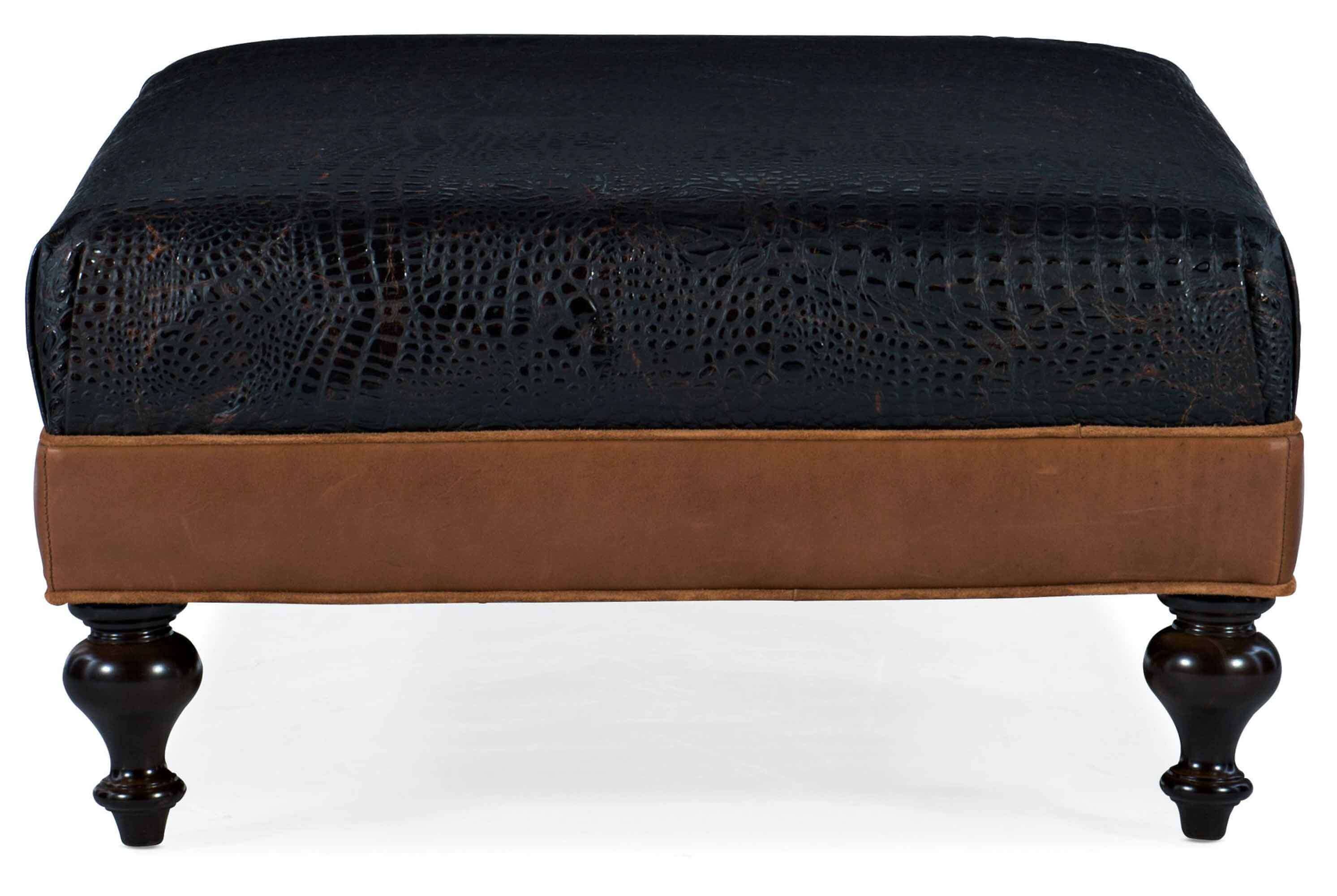 Kourtney Leather Cocktail Ottoman - Image 9