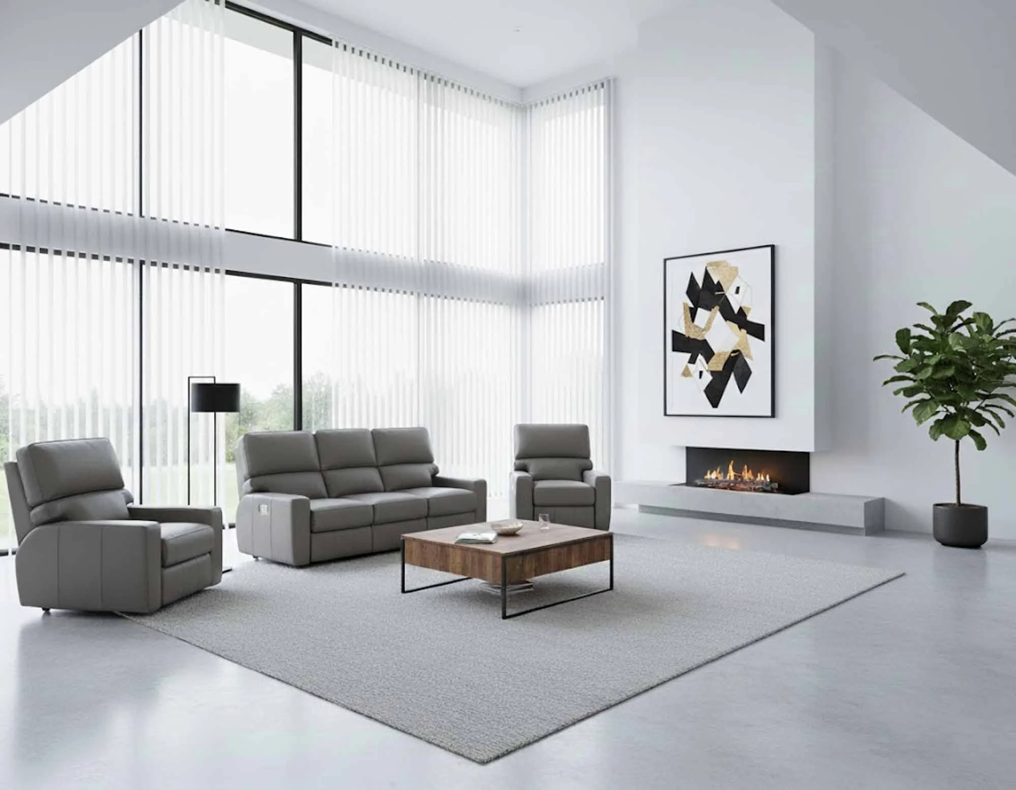 Larsen Leather Reclining Loveseat - Image 2