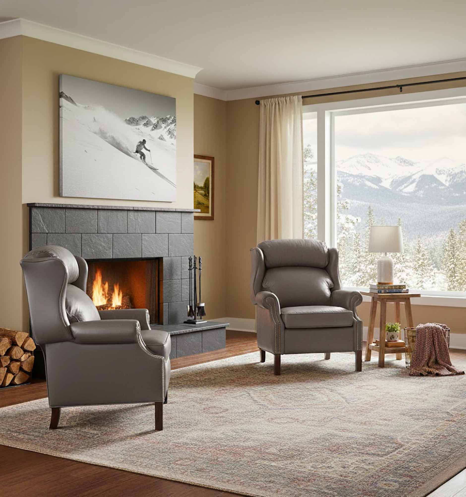 Leather Recliner With Chippendale Legs - Image 11