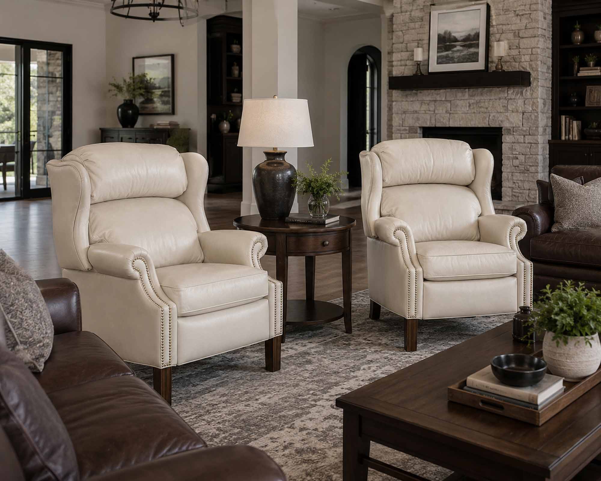 Leather Recliner With Chippendale Legs - Image 12