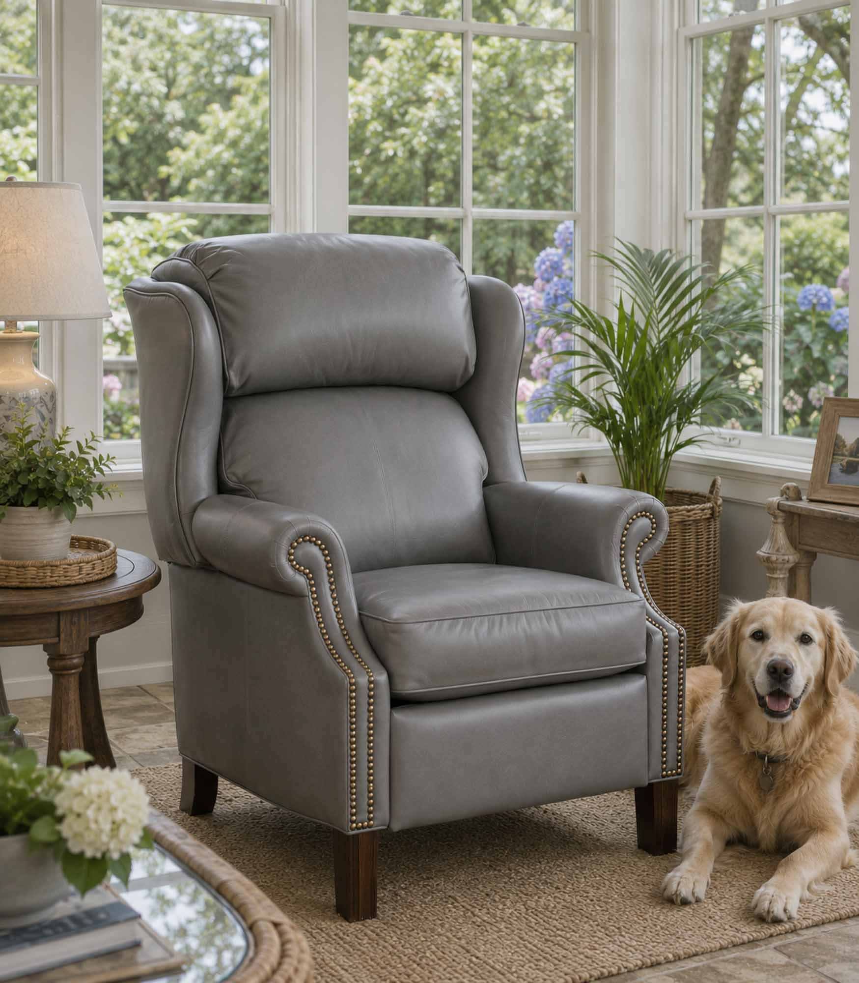 Leather Recliner With Chippendale Legs - Image 14