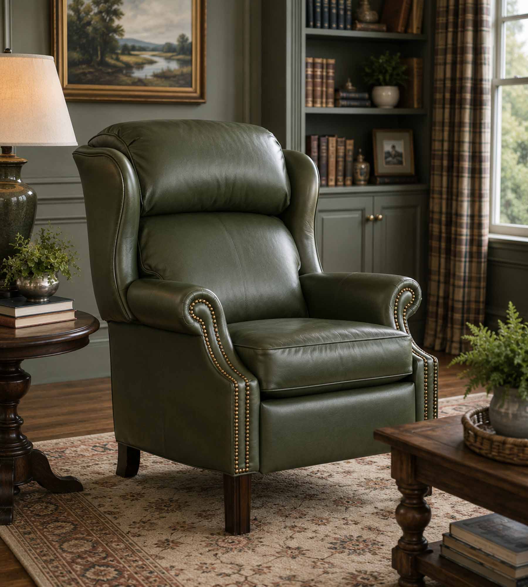 Leather Recliner With Chippendale Legs - Image 7