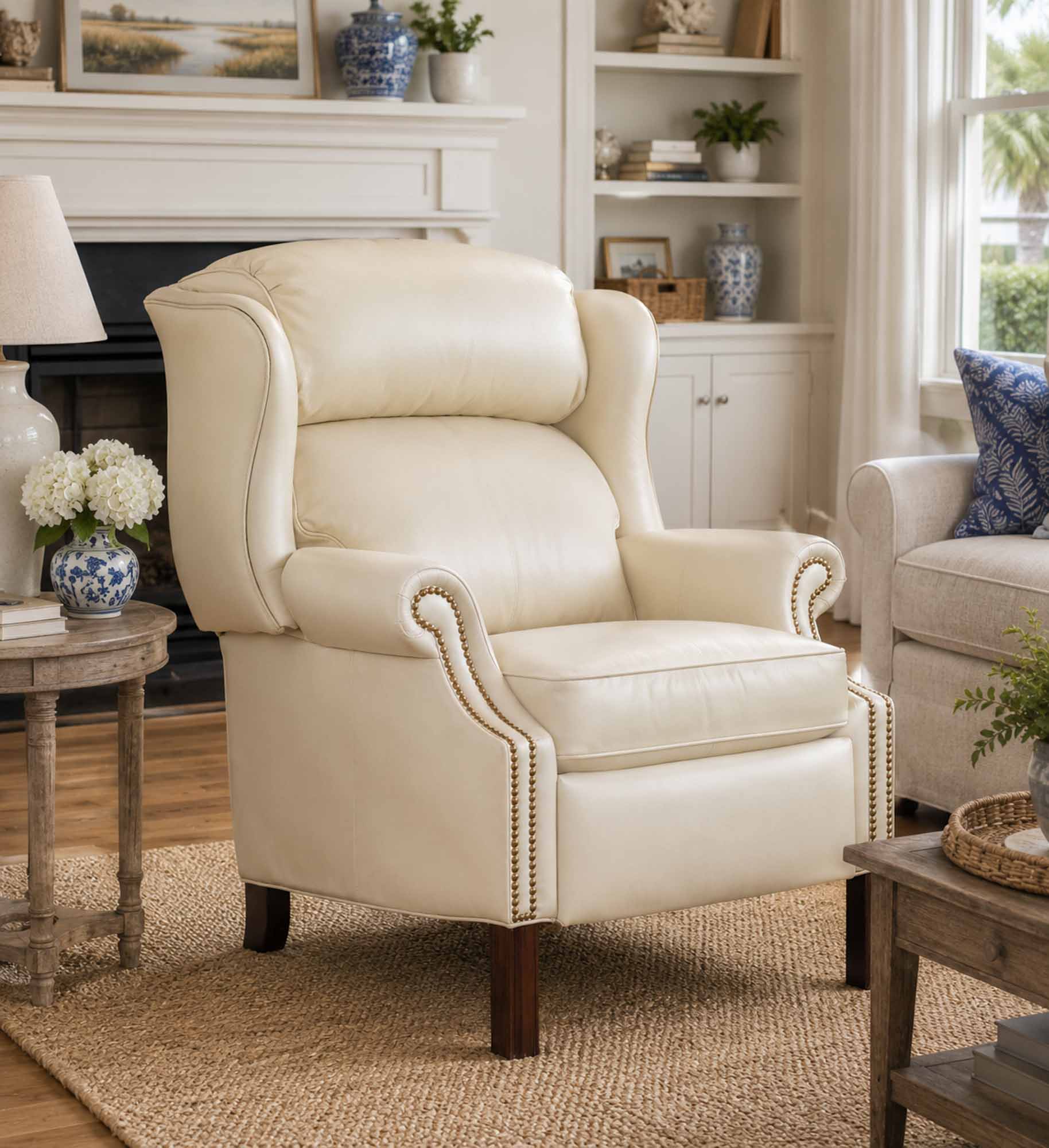 Leather Recliner With Chippendale Legs - Image 8