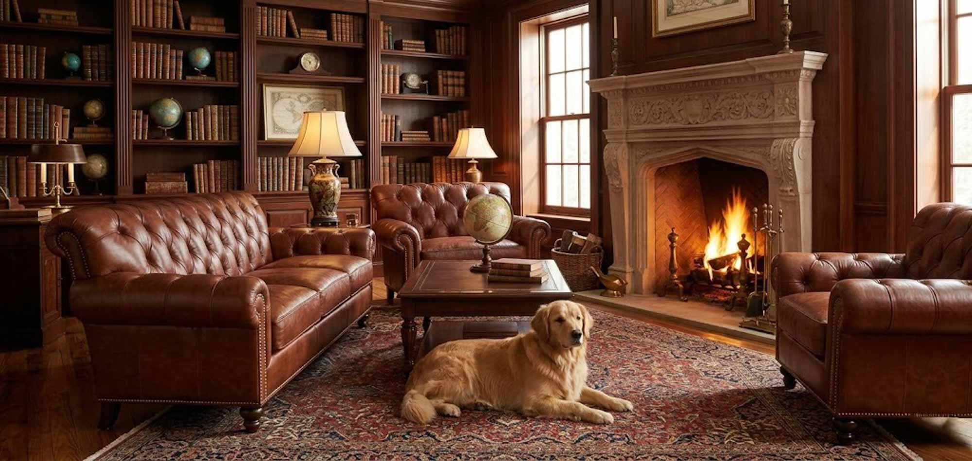 Leopold Leather Sofa - Image 4