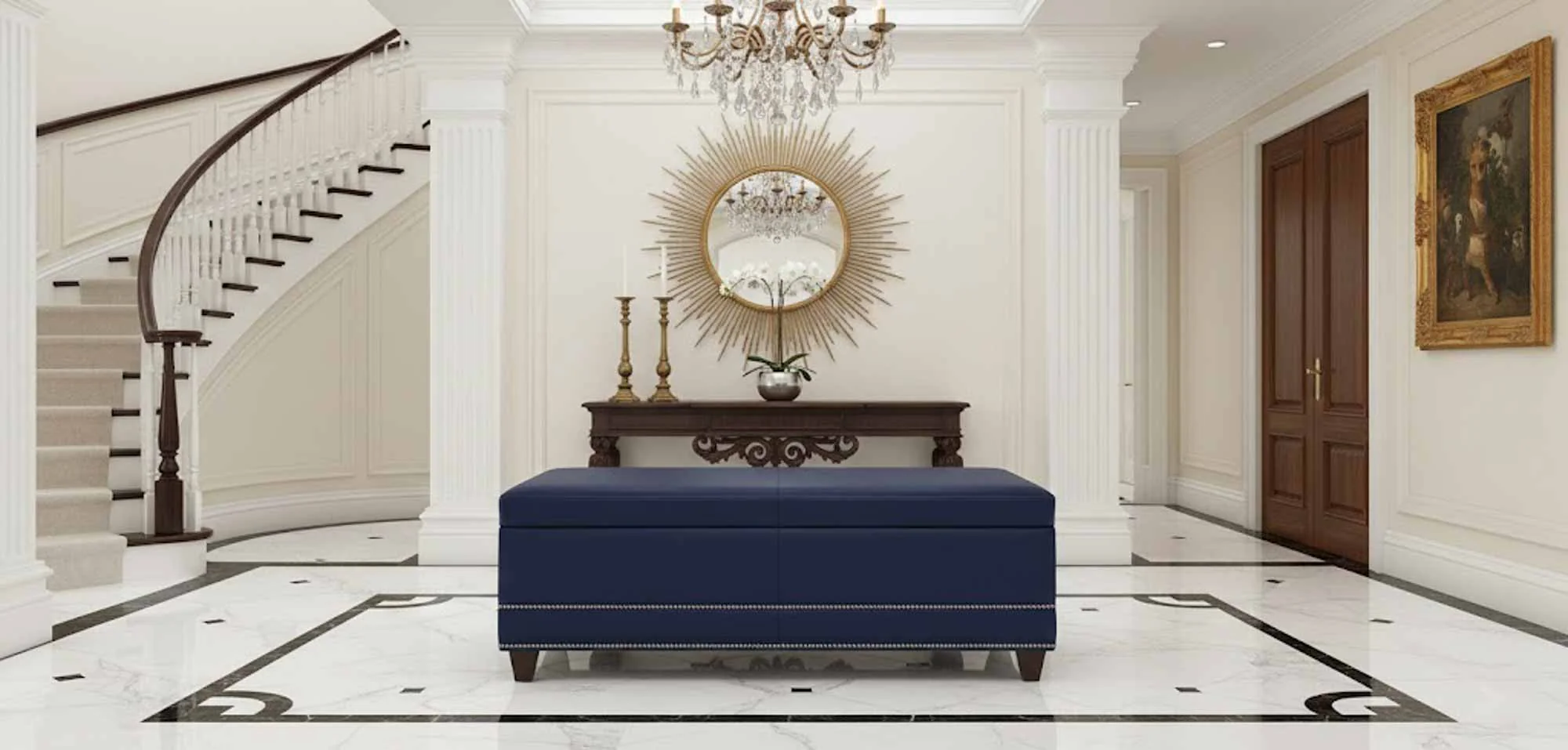 Lillian Leather Bench - Image 3