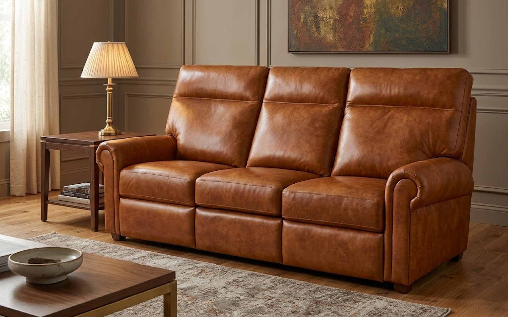 Logic Leather Power Reclining Sofa With Articulating Headrest - Image 2