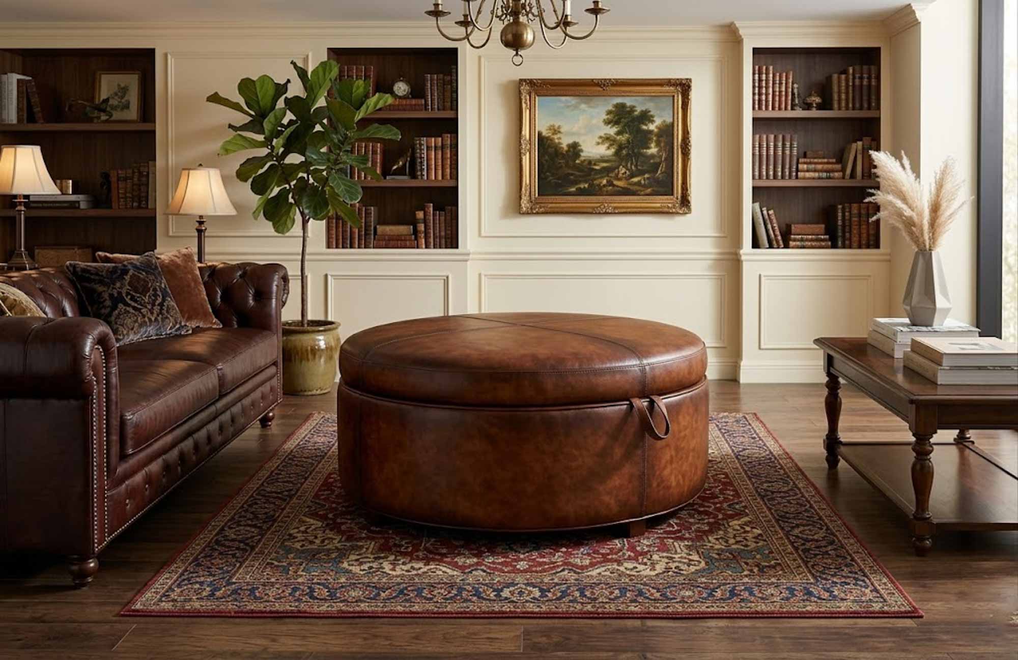 Lulu Leather Storage Ottoman - Image 8